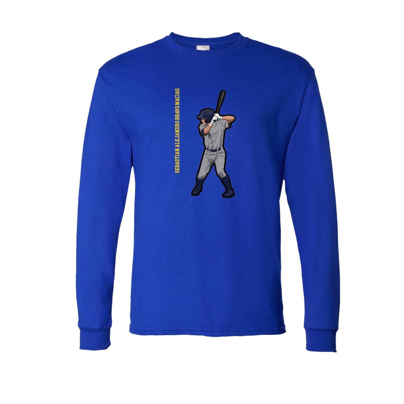 Long Sleeve Tee — Name Vertical in Royal