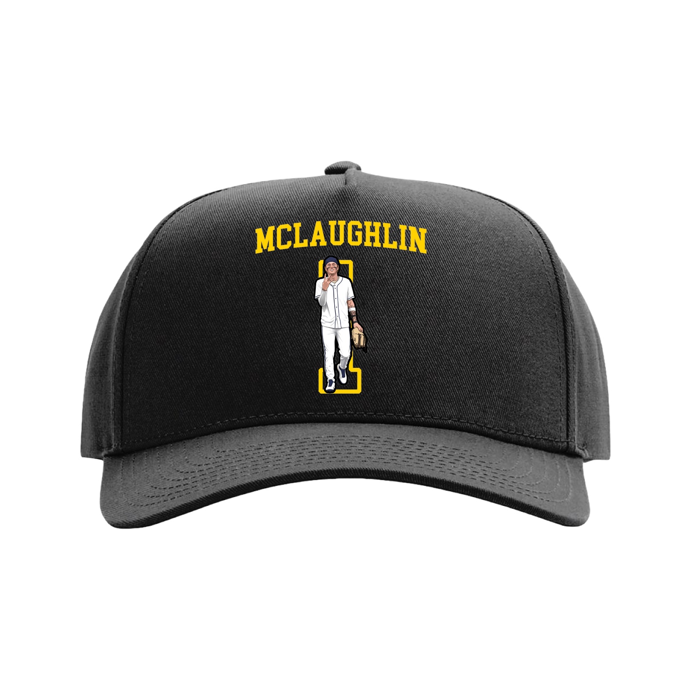 Full Fabric Five-Panel Champ Cap — Shirsey in Black
