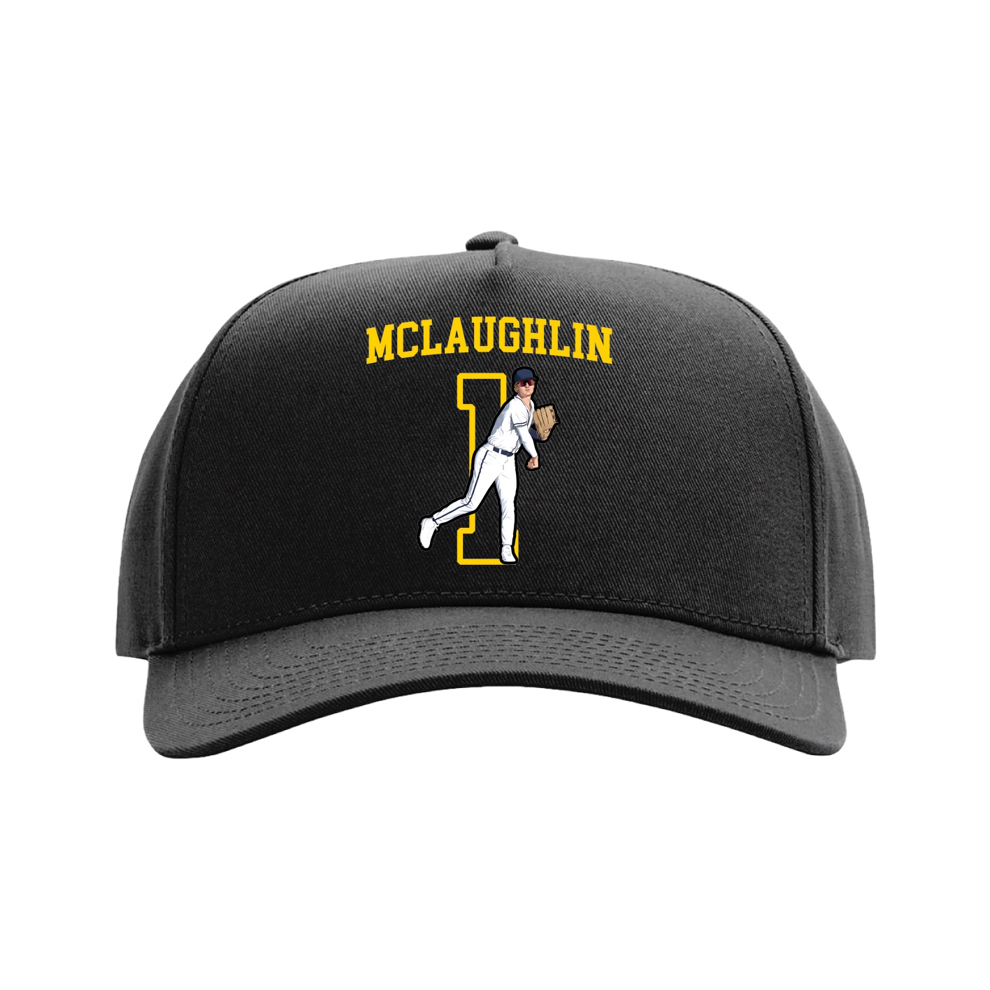 Full Fabric Five-Panel Champ Cap — Shirsey in Black