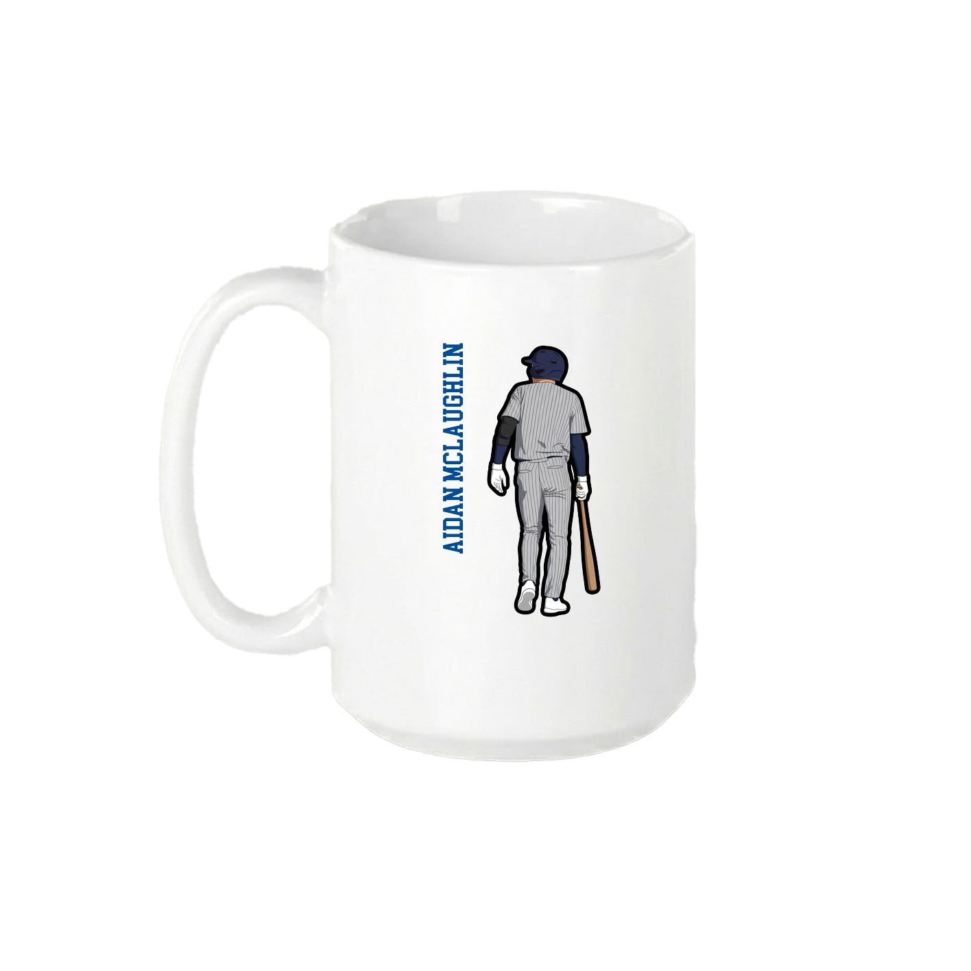 15oz Coffee Mug — Name Vertical in White