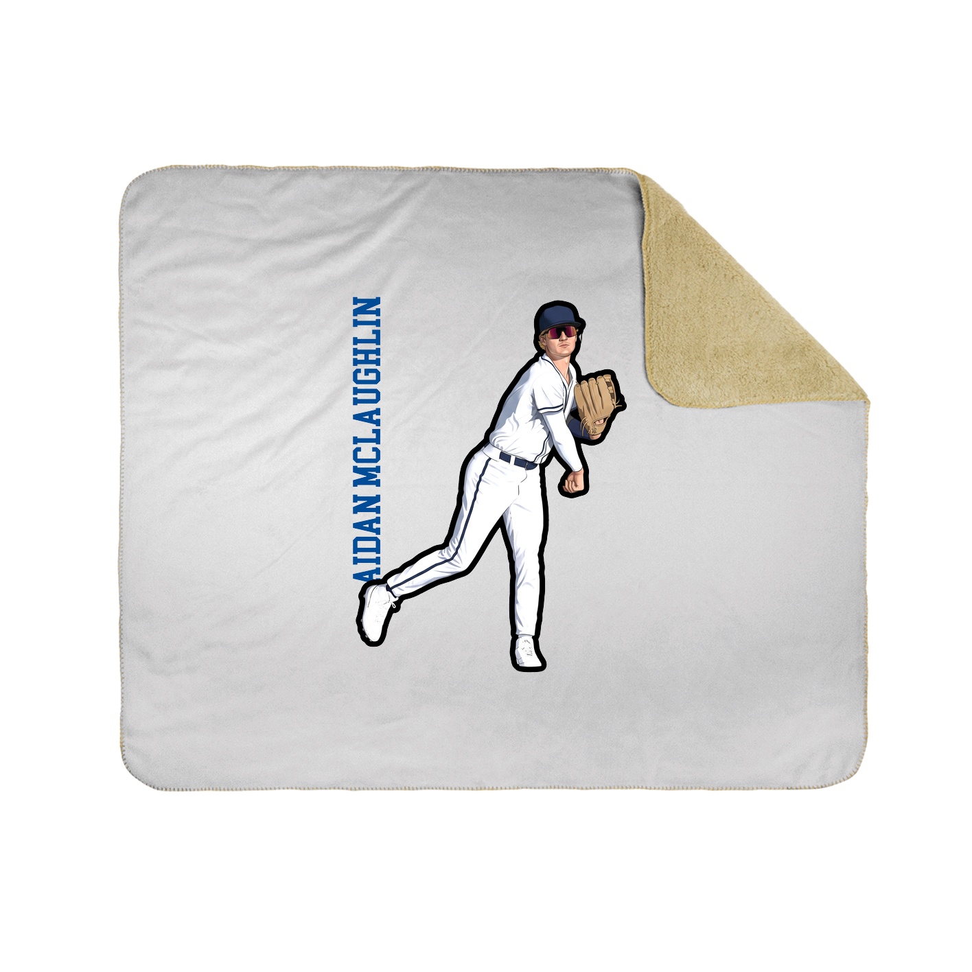 Throw Blanket — Name Vertical in White