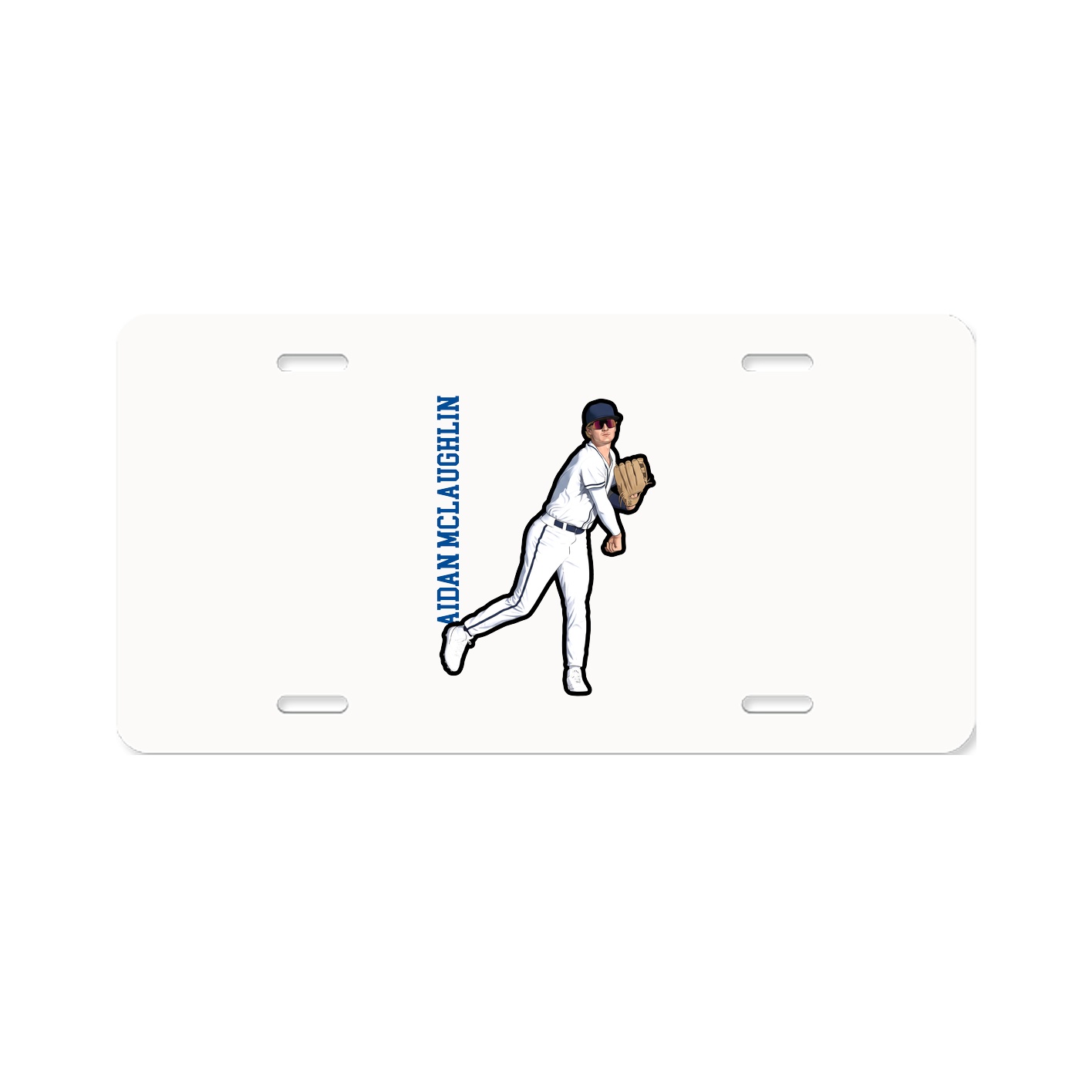 License Plate — Name Vertical in Classic
