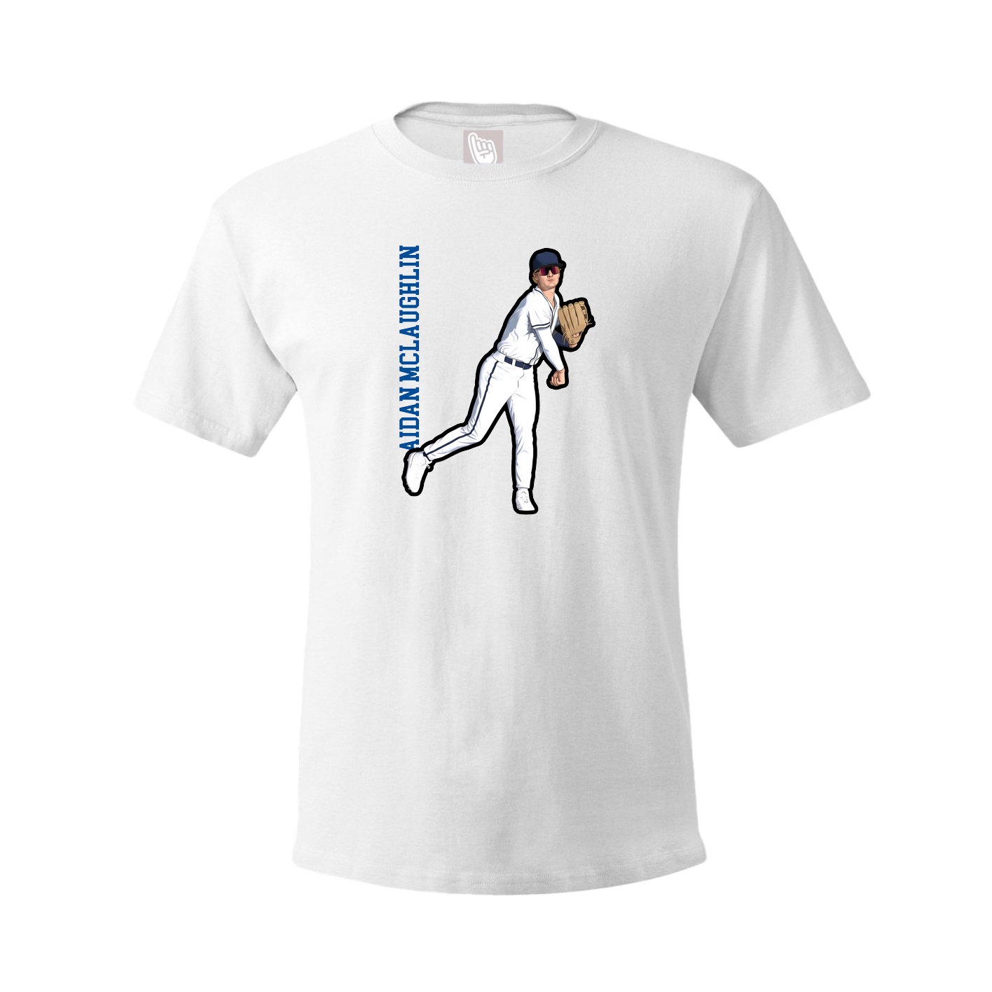 Youth Tee — Name Vertical in White