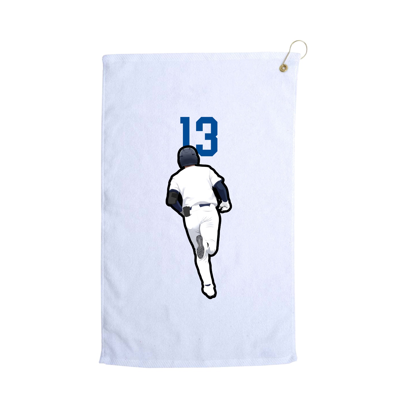 Golf Towel — Number Top in White