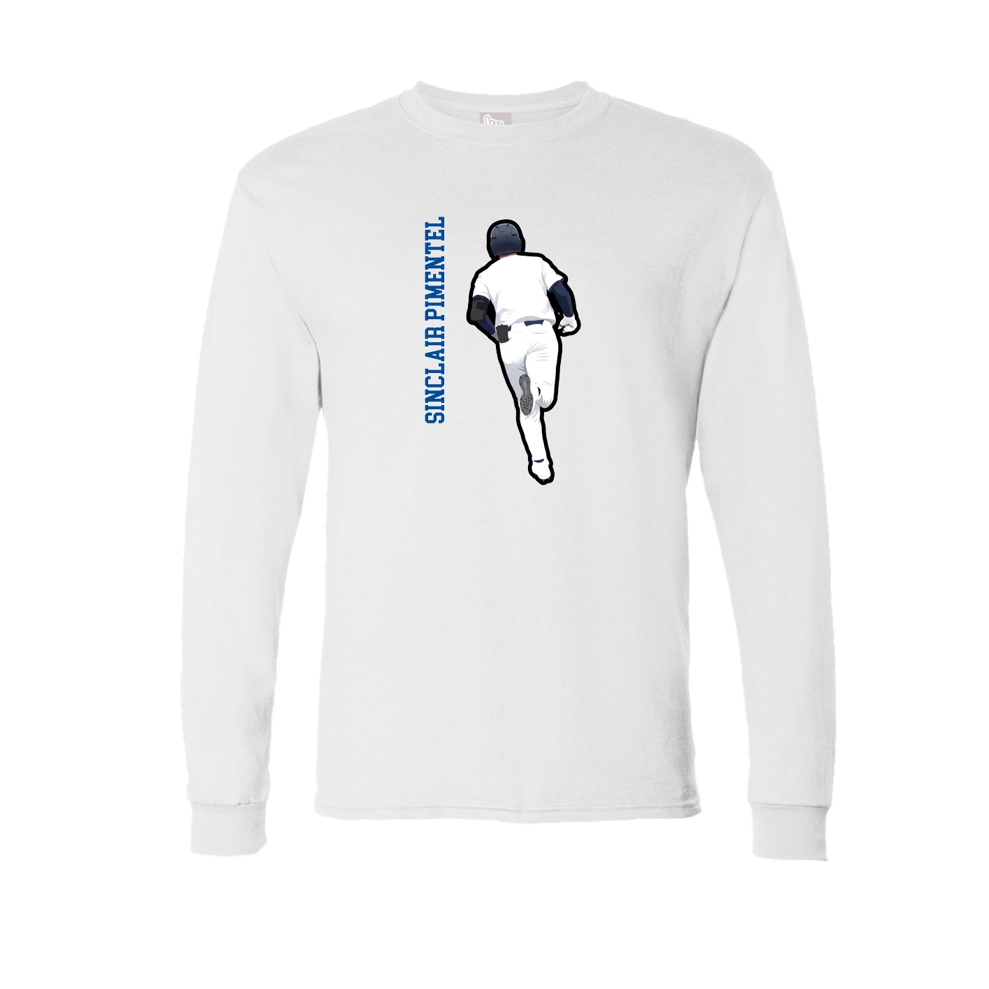 Long Sleeve Tee — Name Vertical in White