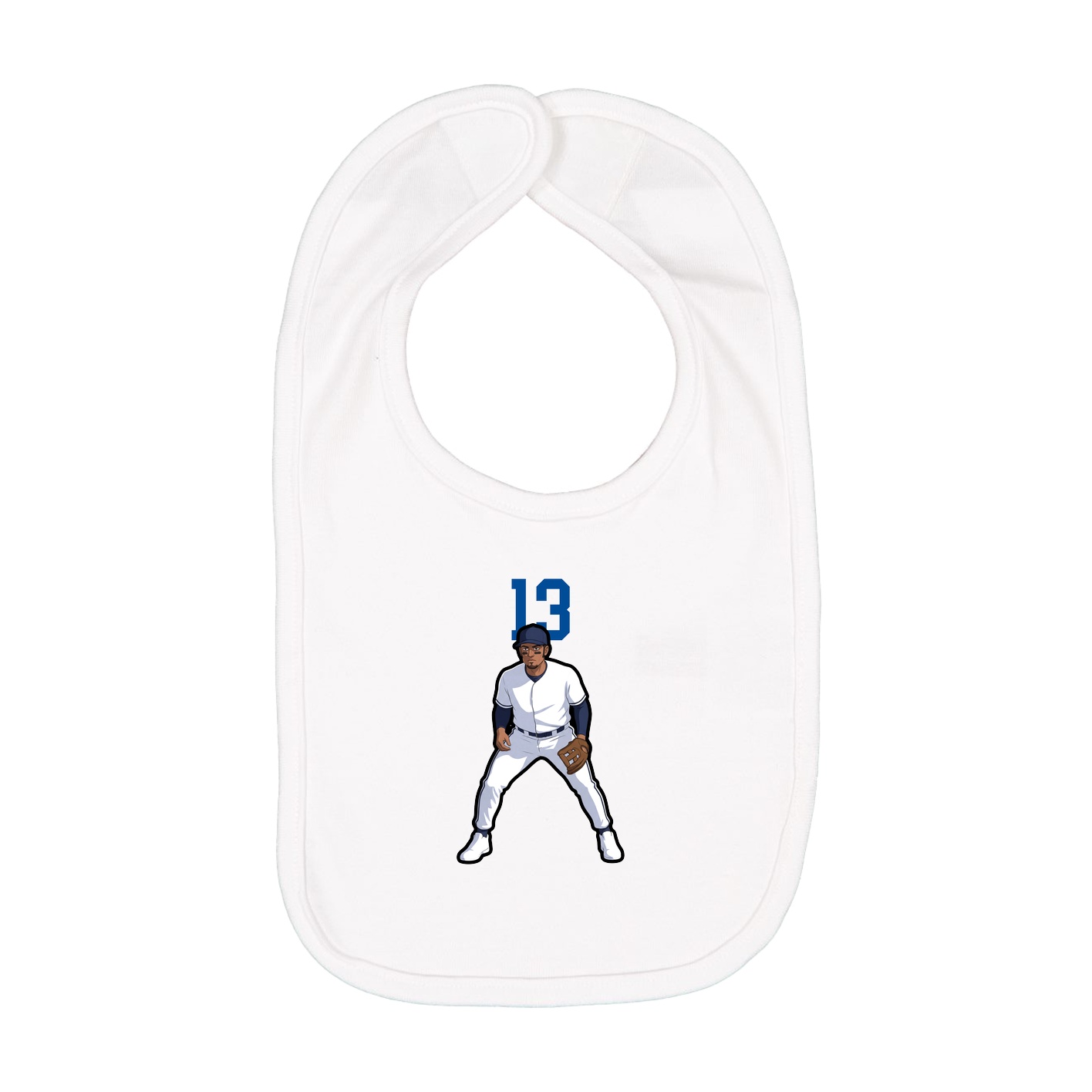 Infant Bib — Number Top in White