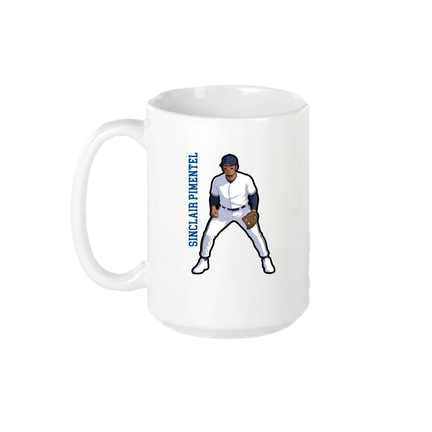 15oz Coffee Mug — Name Vertical in White
