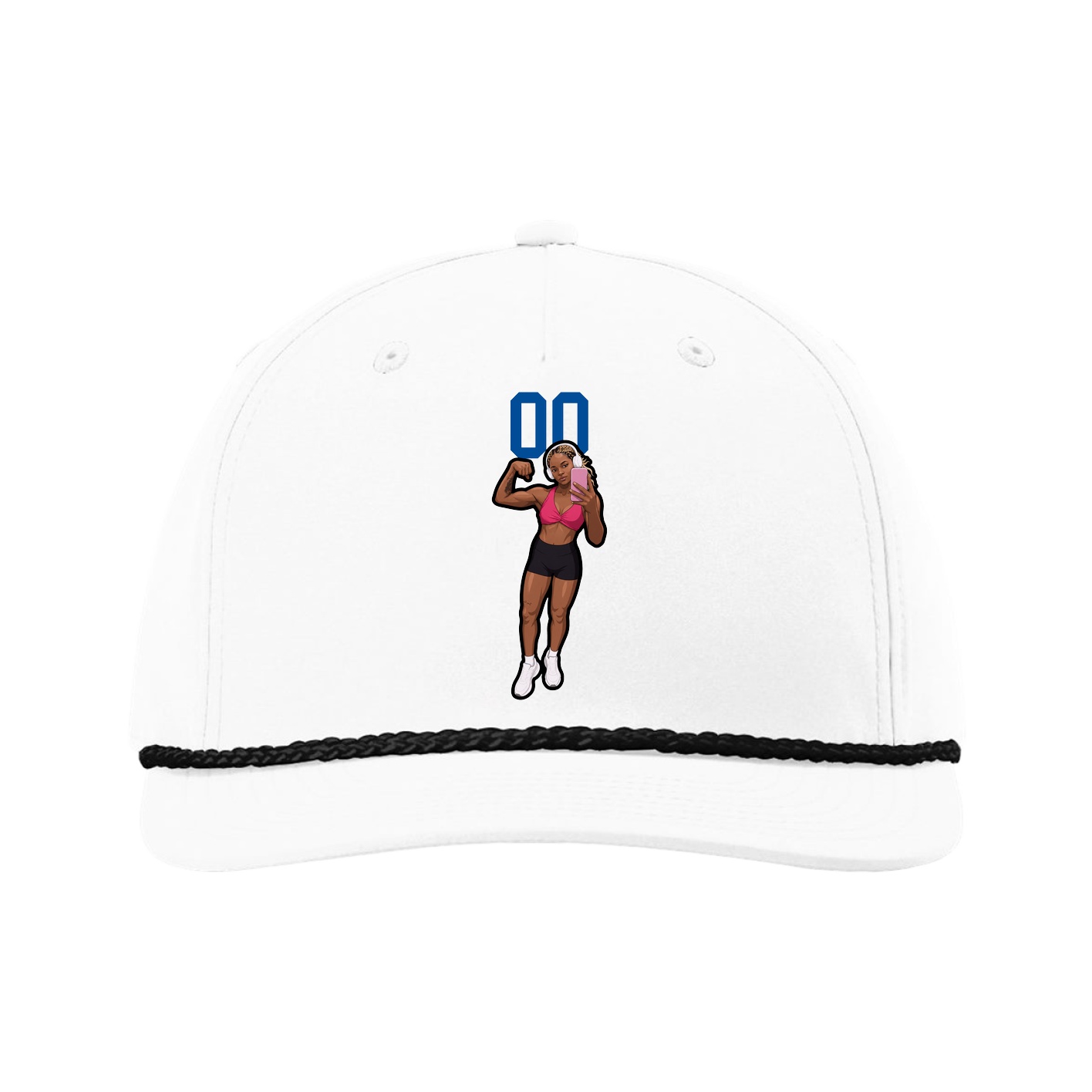 Five-Panel Classic Rope Cap — Number Top in White