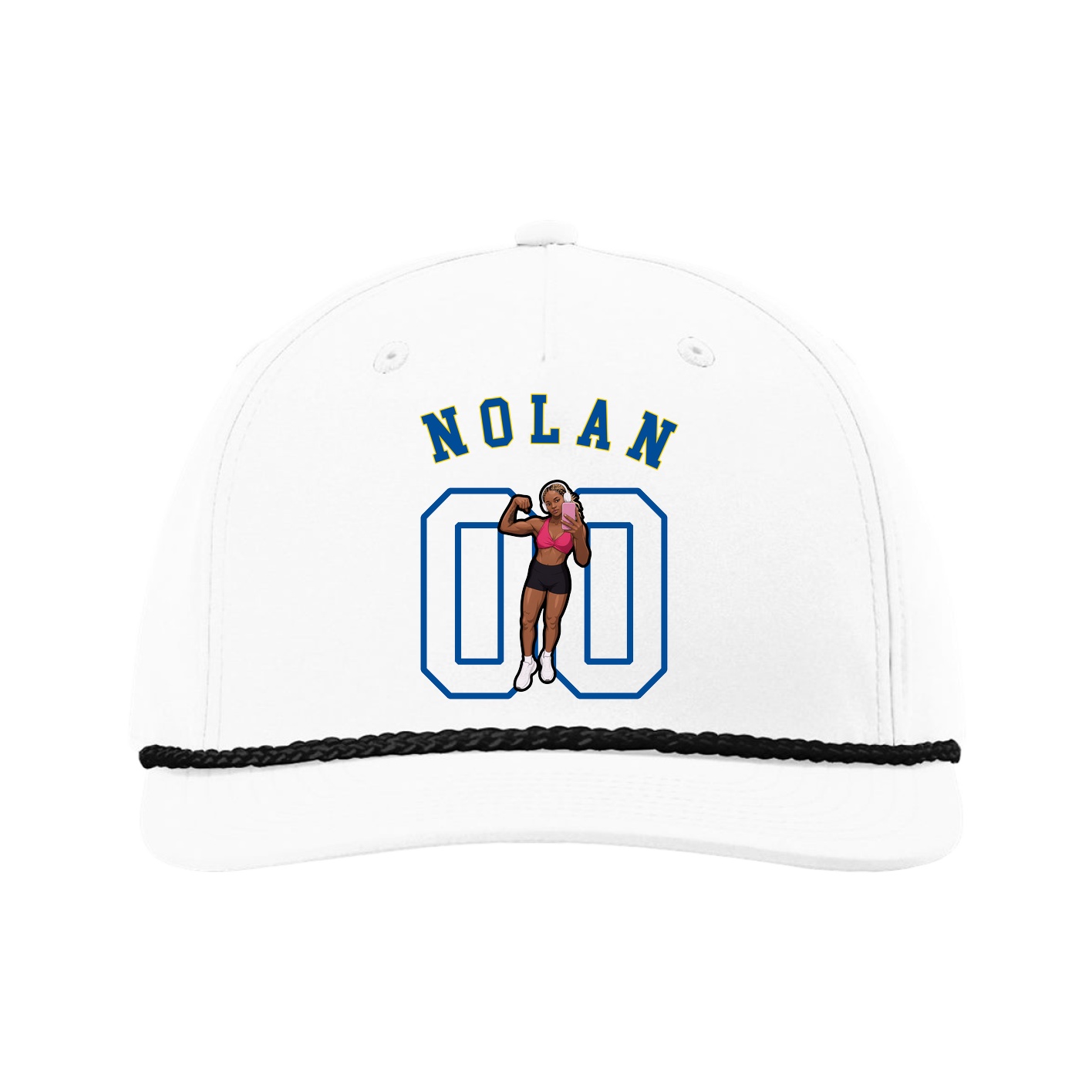 Five-Panel Classic Rope Cap — Shirsey Arch in White