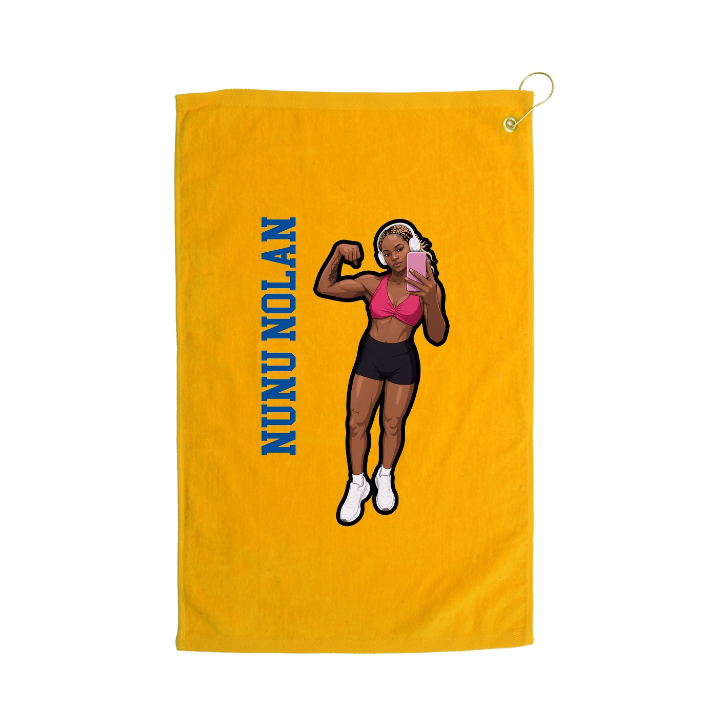 Golf Towel — Name Vertical in Gold