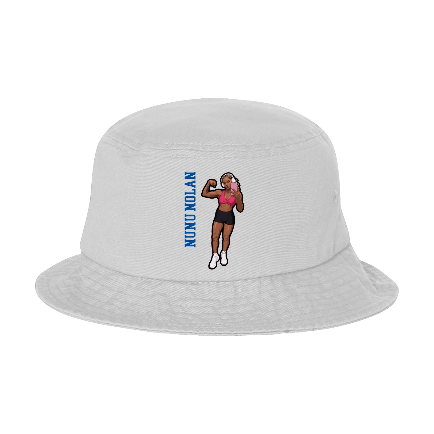 Bucket Cap — Name Vertical in White