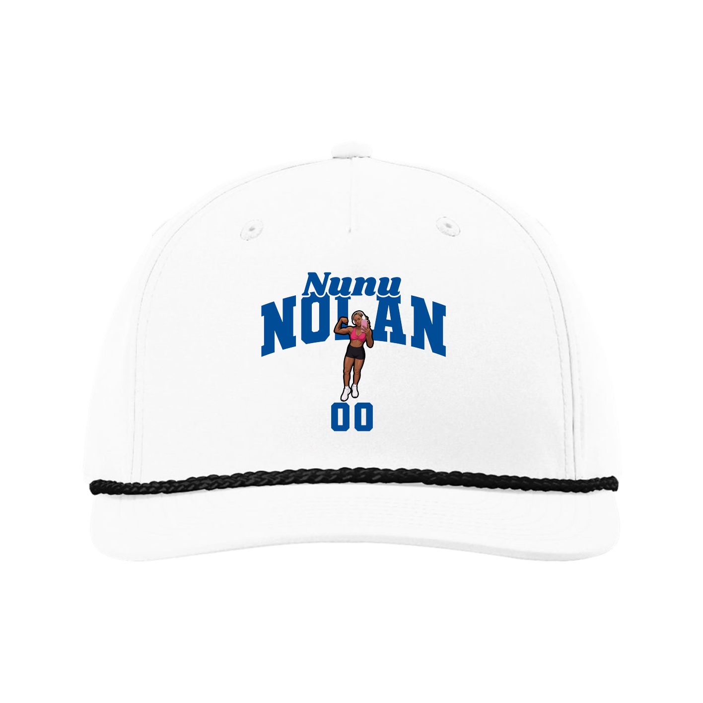 Five-Panel Classic Rope Cap — Signature Arch in White