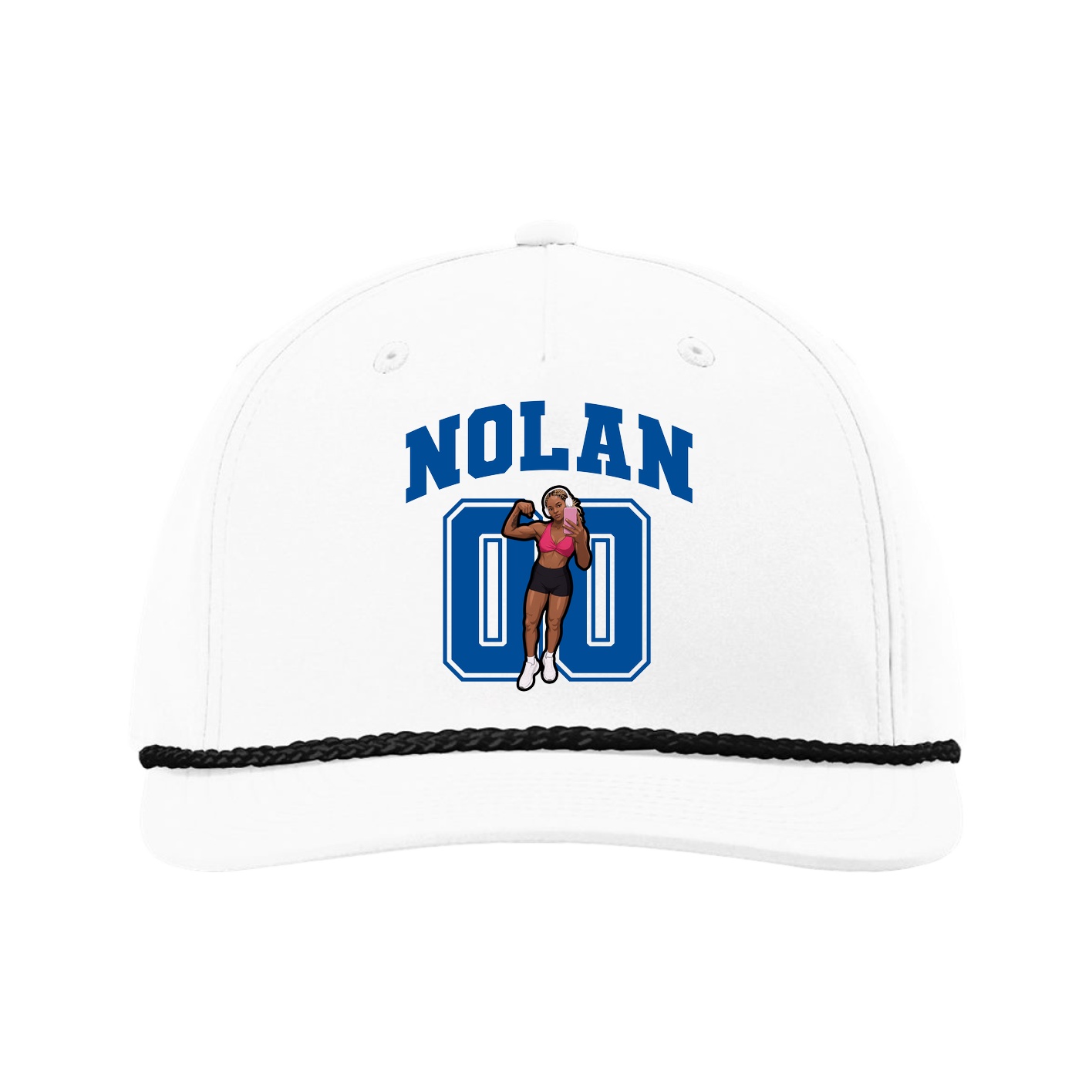 Five-Panel Classic Rope Cap — Number in White