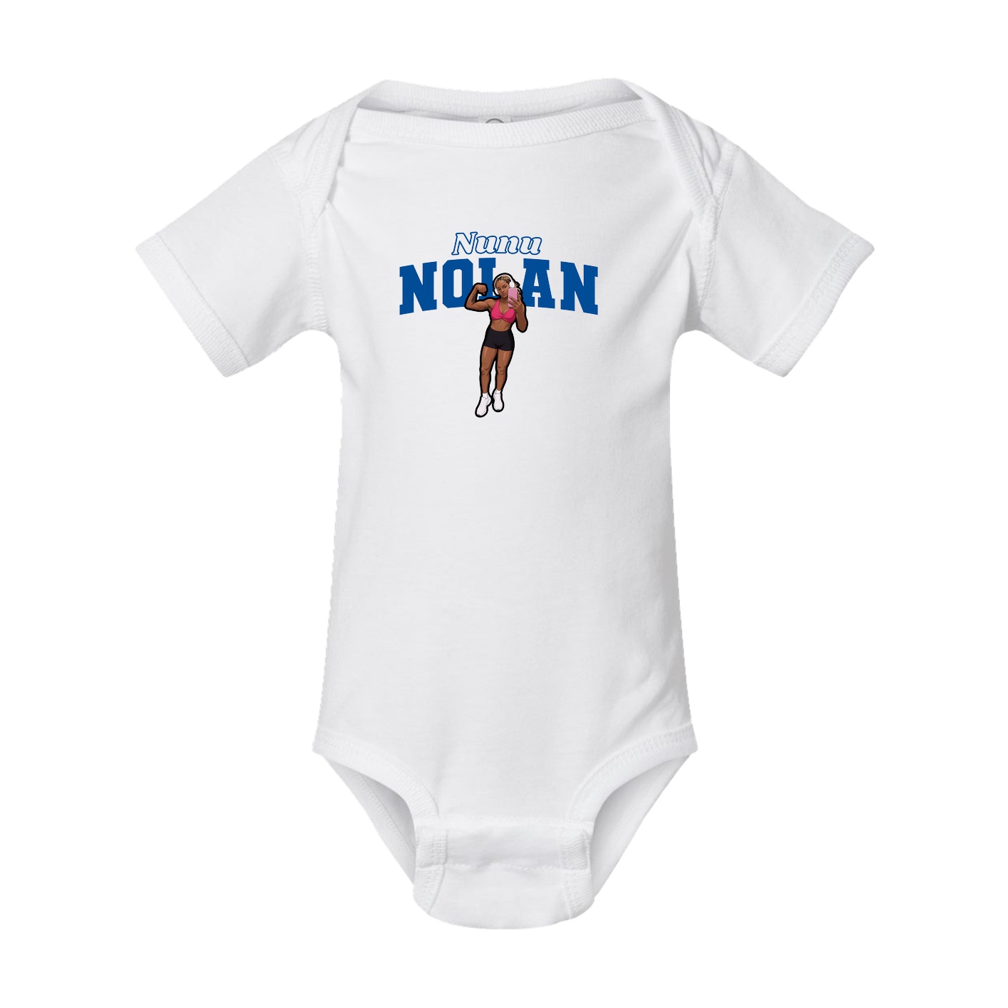 Baby Onesie — Name Arch in White