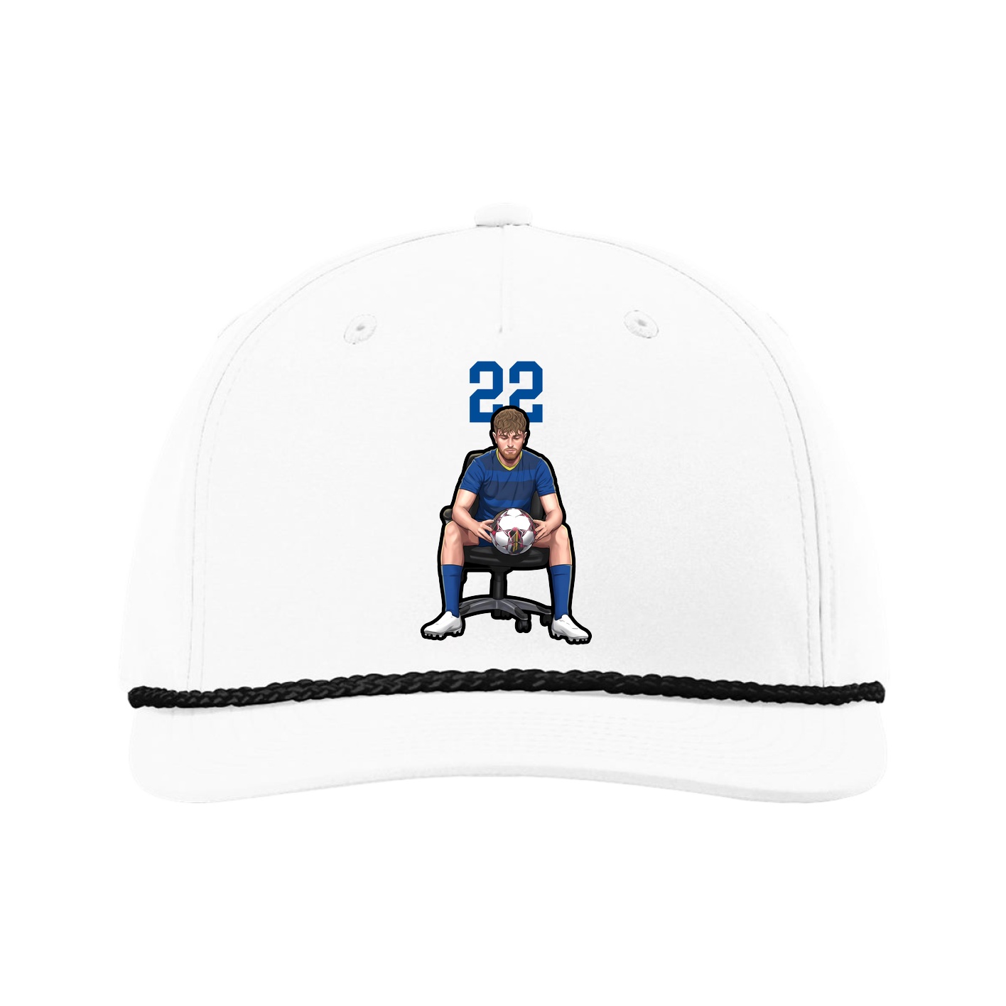 Five-Panel Classic Rope Cap — Number Top in White