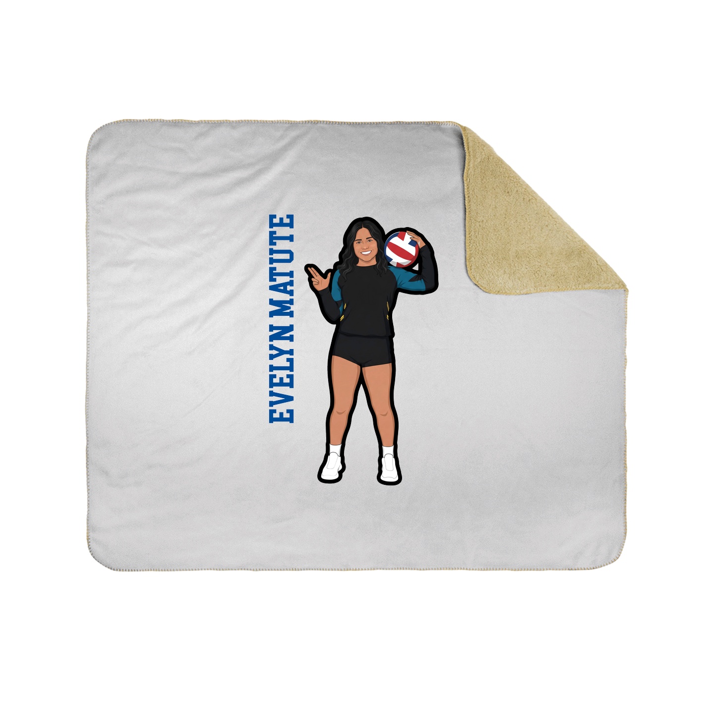 Throw Blanket — Name Vertical in White