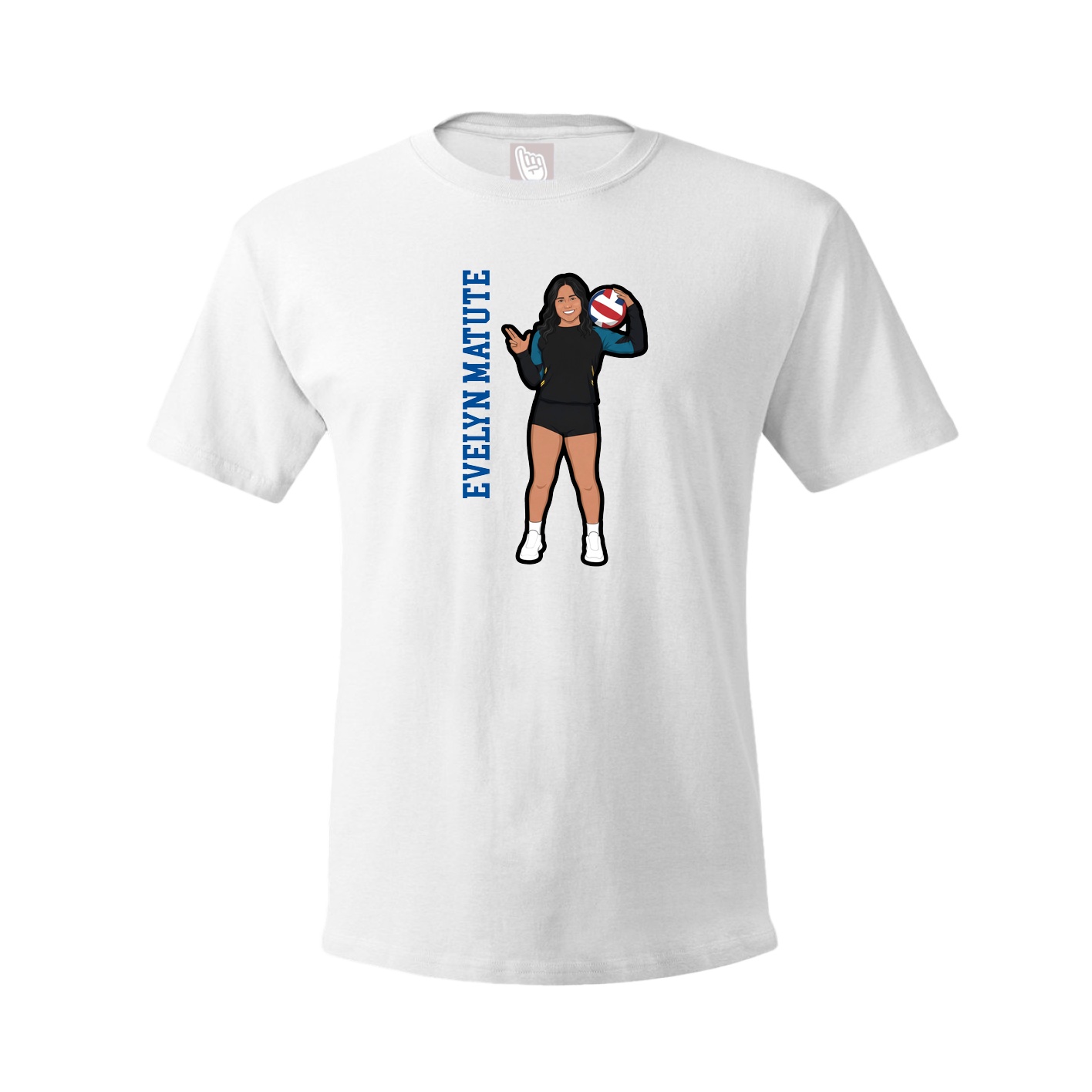 Youth Tee — Name Vertical in White