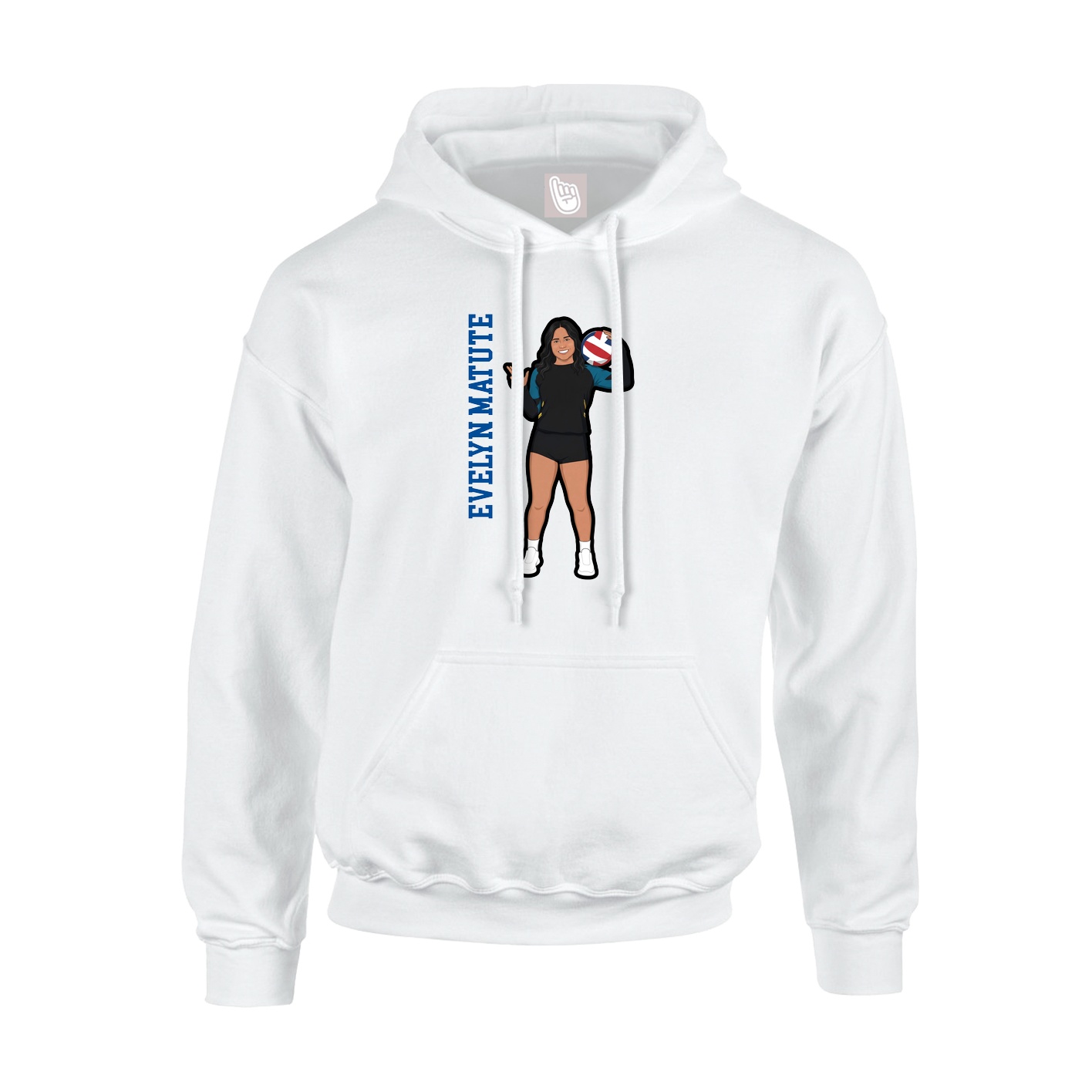 Hoodie — Name Vertical in White