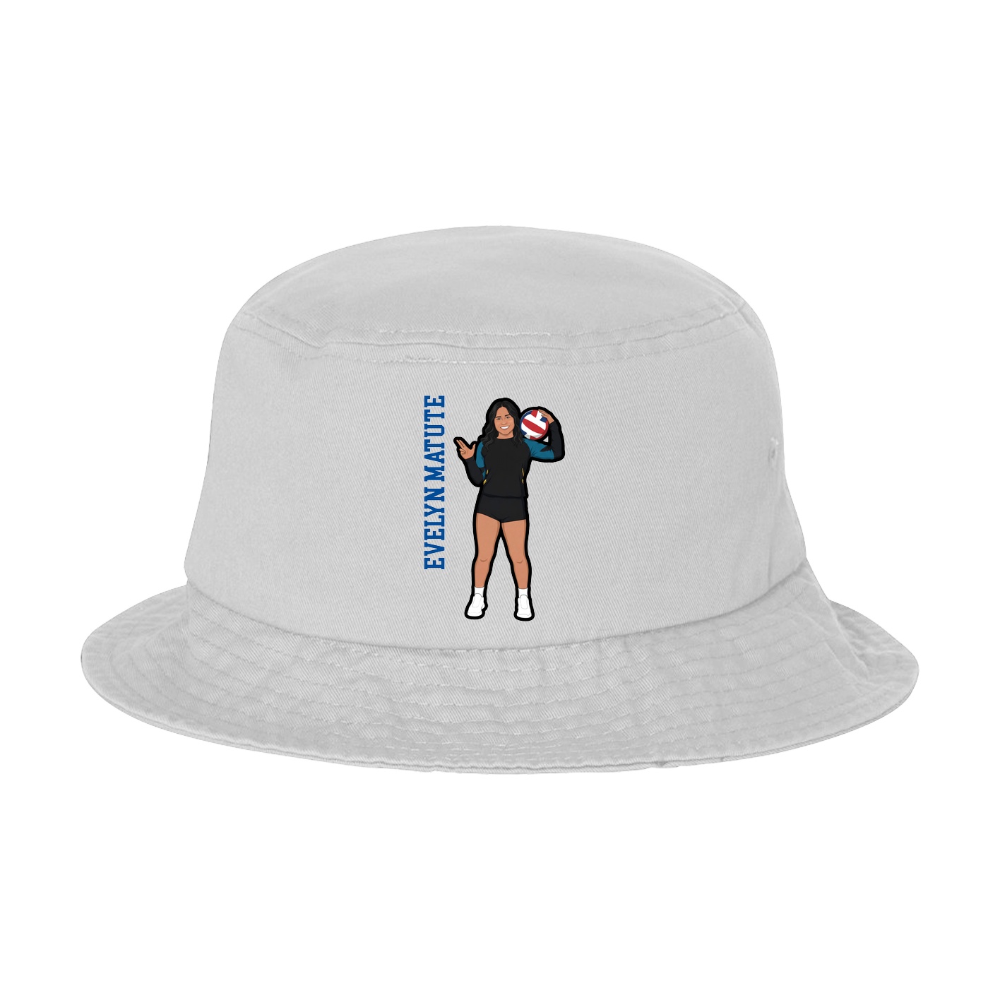 Bucket Cap — Name Vertical in White