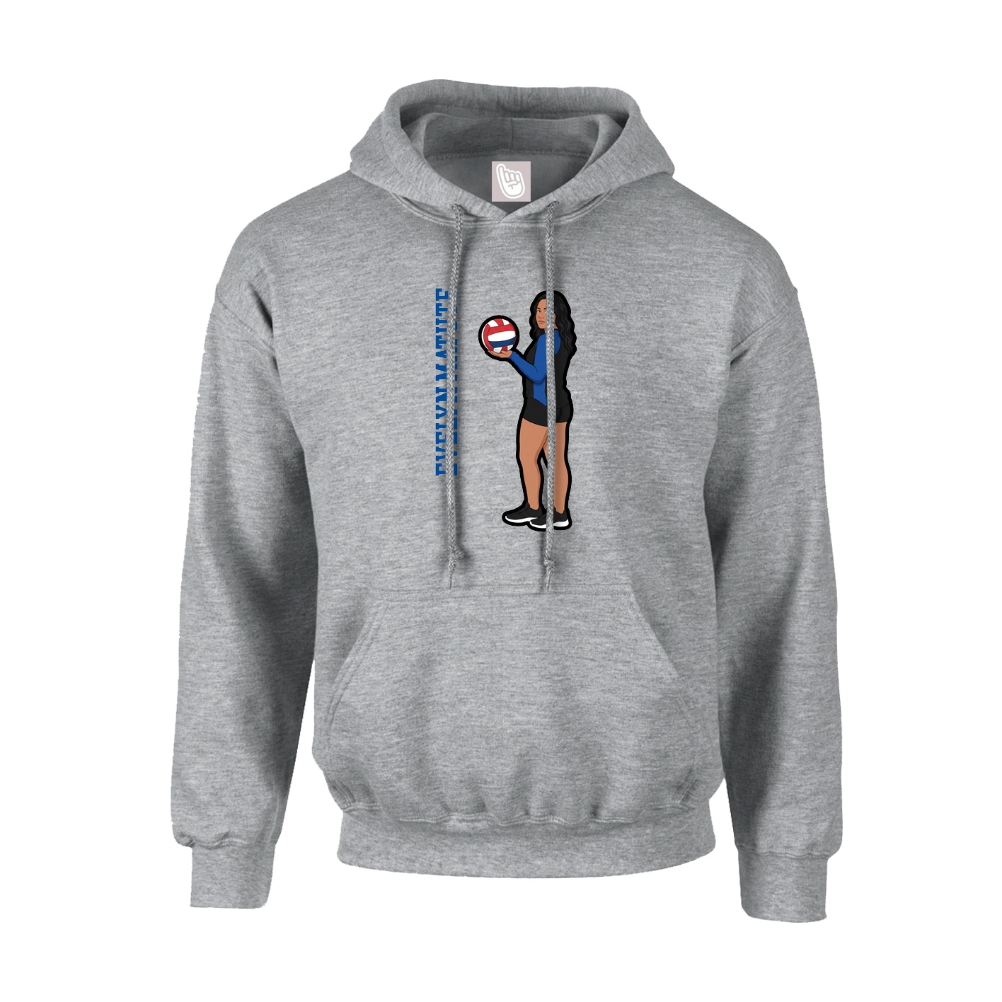 Youth Hoodie — Name Vertical in Grey