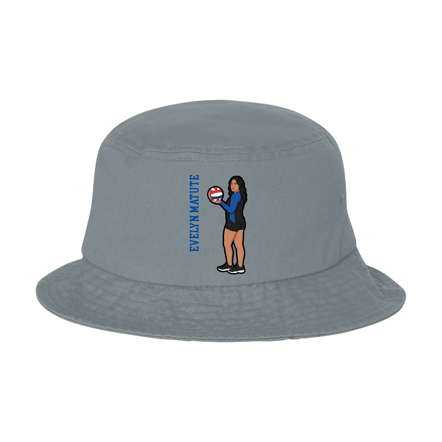 Bucket Cap — Name Vertical in Grey
