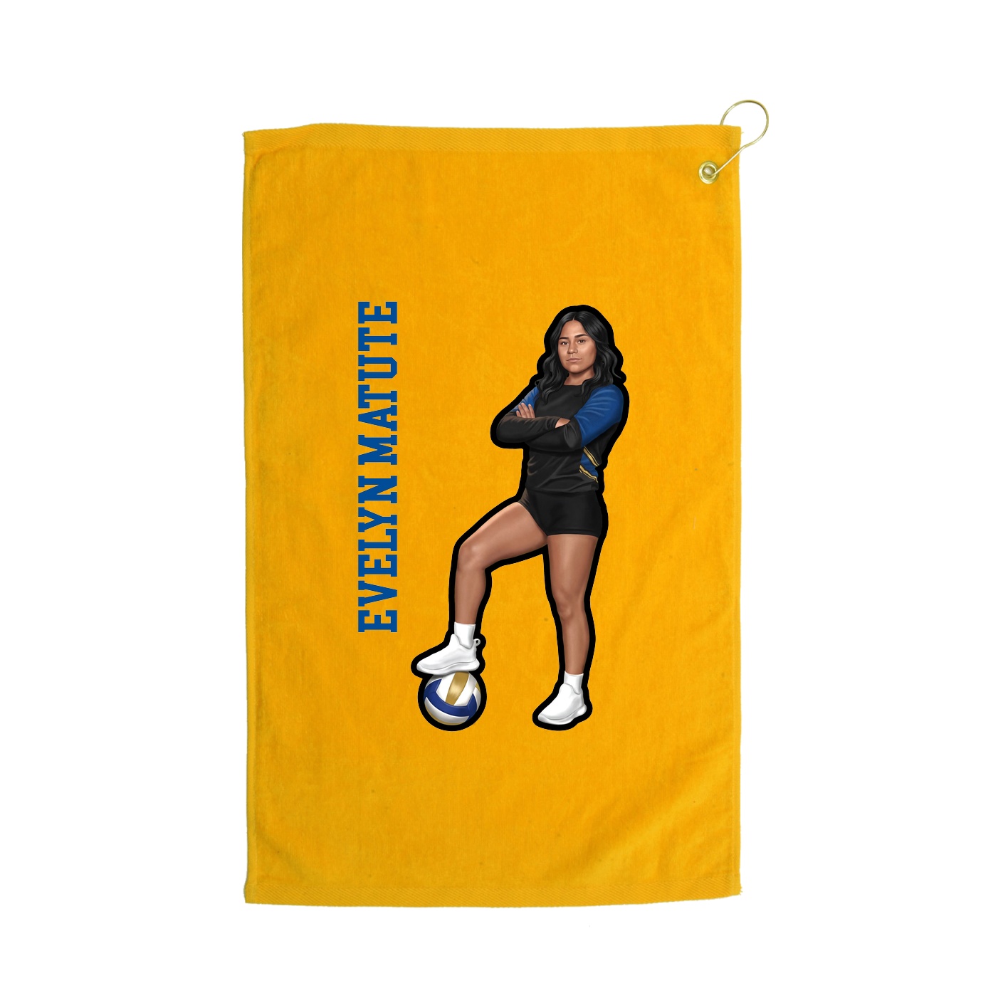 Golf Towel — Name Vertical in Gold