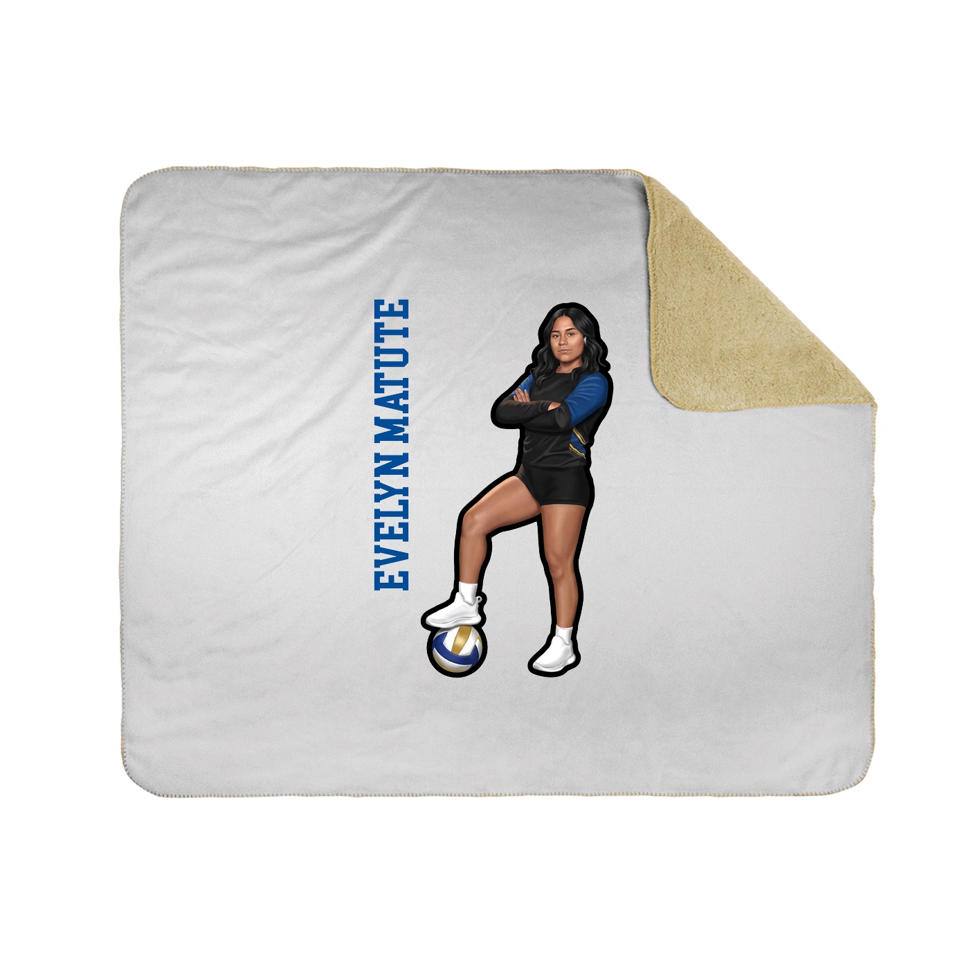 Throw Blanket — Name Vertical in White