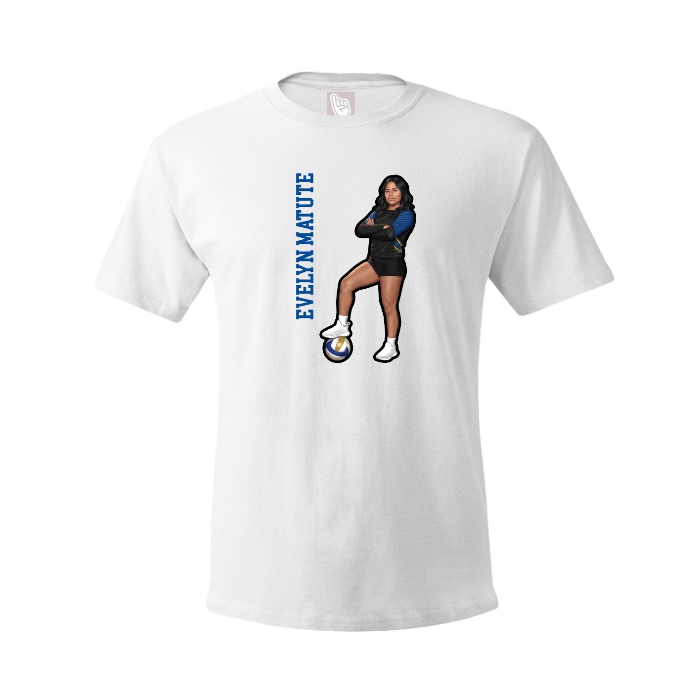 Youth Tee — Name Vertical in White