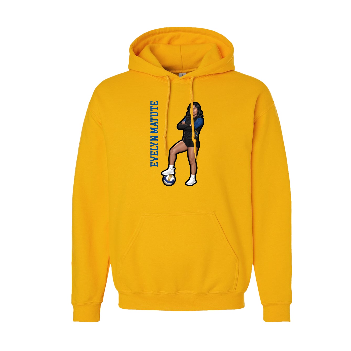 Youth Hoodie — Name Vertical in Gold