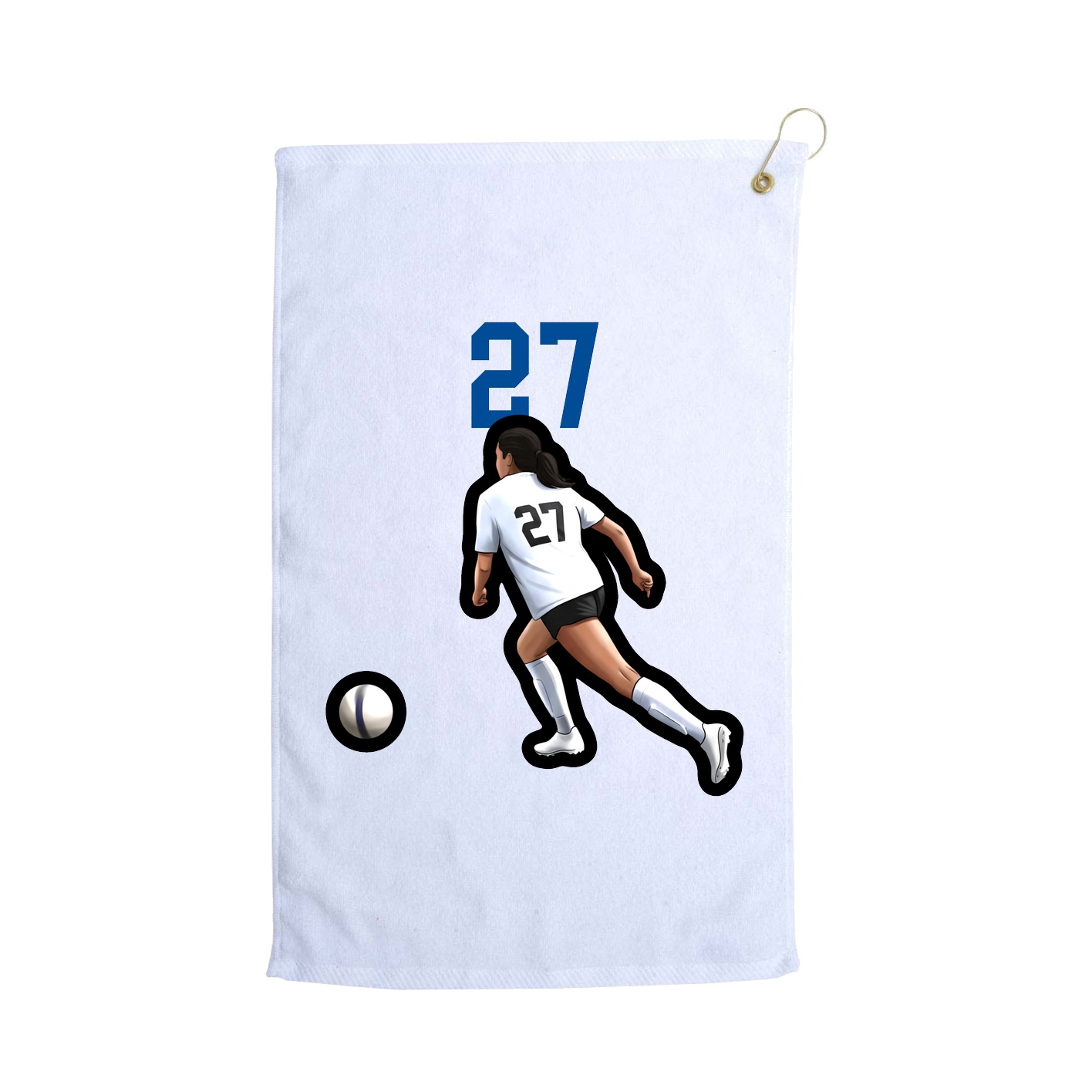 Golf Towel — Number Top in White