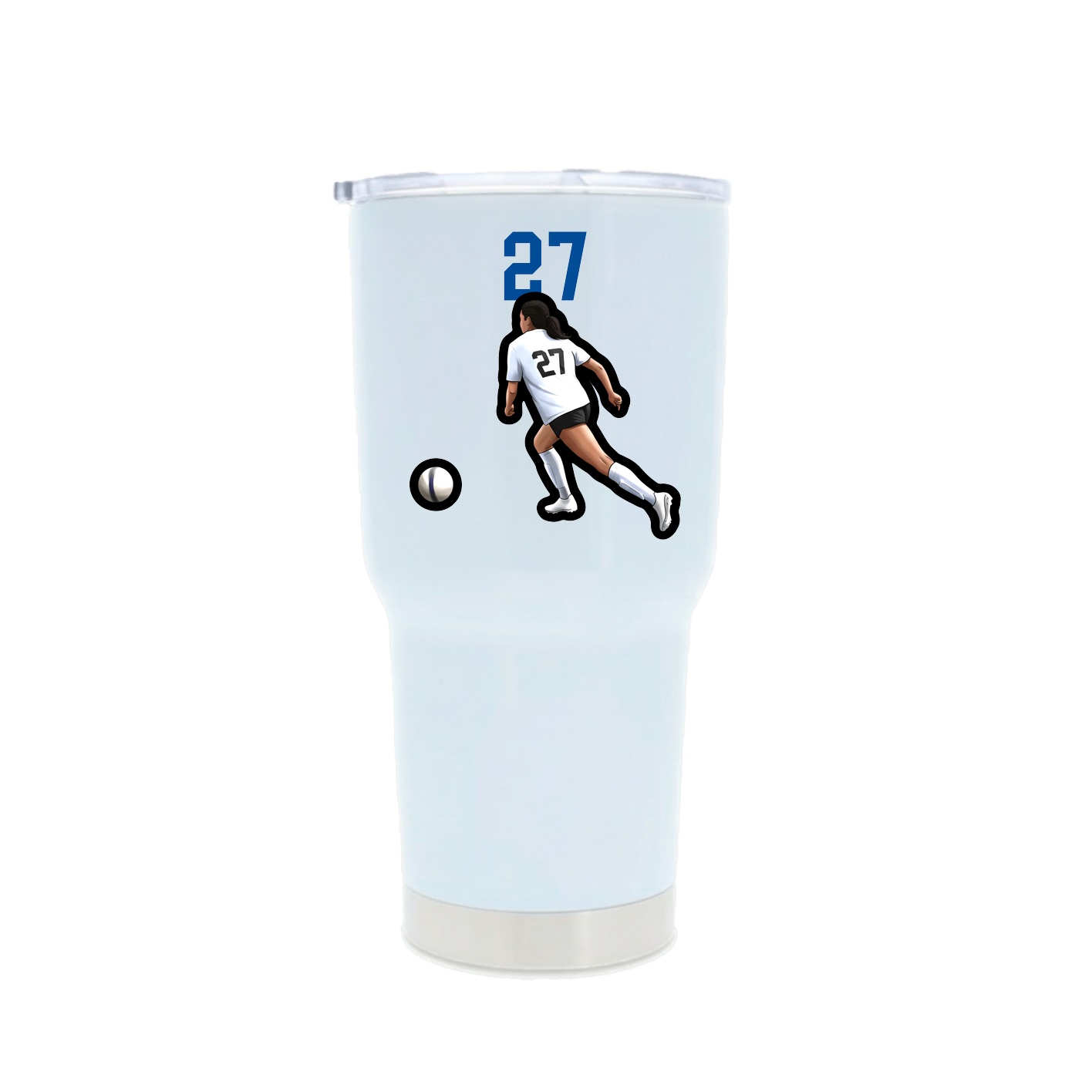 30oz Stainless Steel Tumbler — Number Top in White