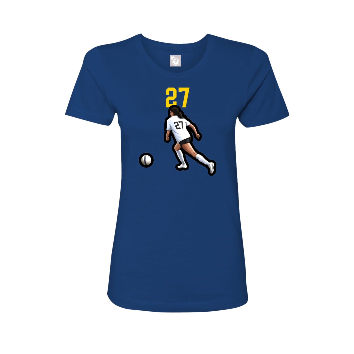 Fitted Women's Tee — Number Top in Royal