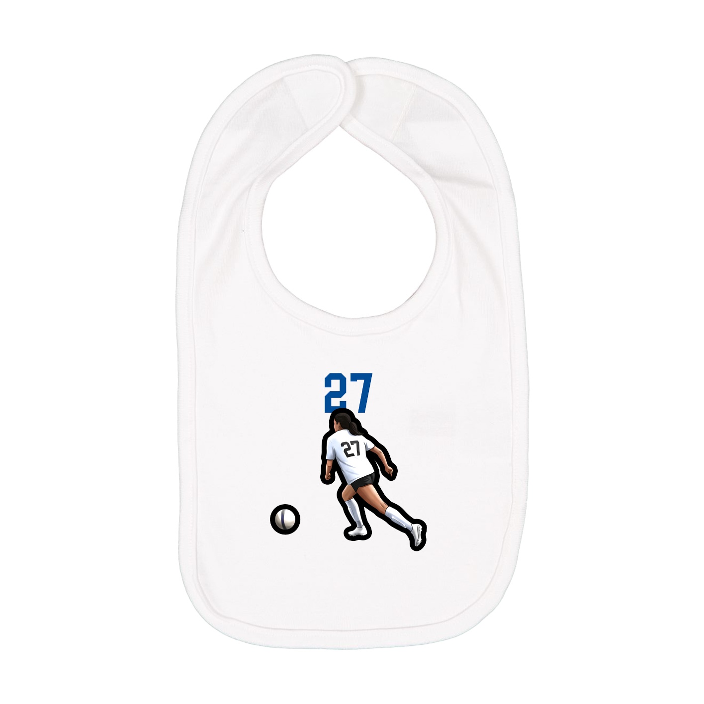 Infant Bib — Number Top in White