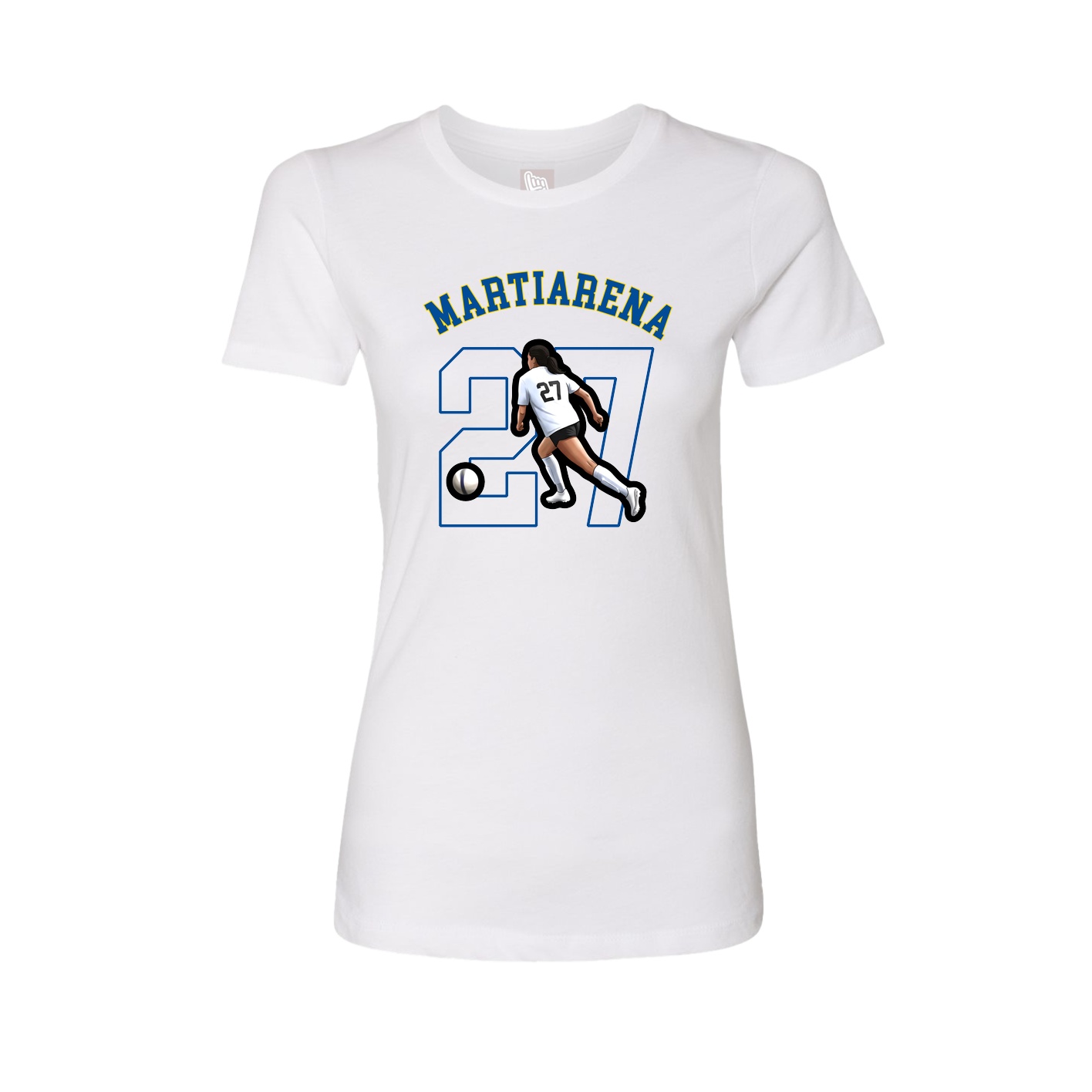 Fitted Women's Tee — Shirsey Arch in White
