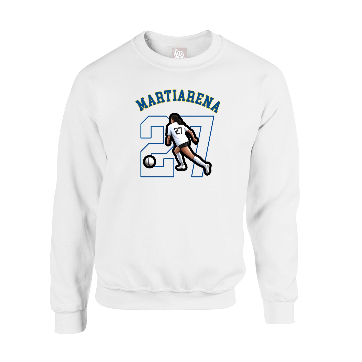 Fleece Crew — Shirsey Arch in White