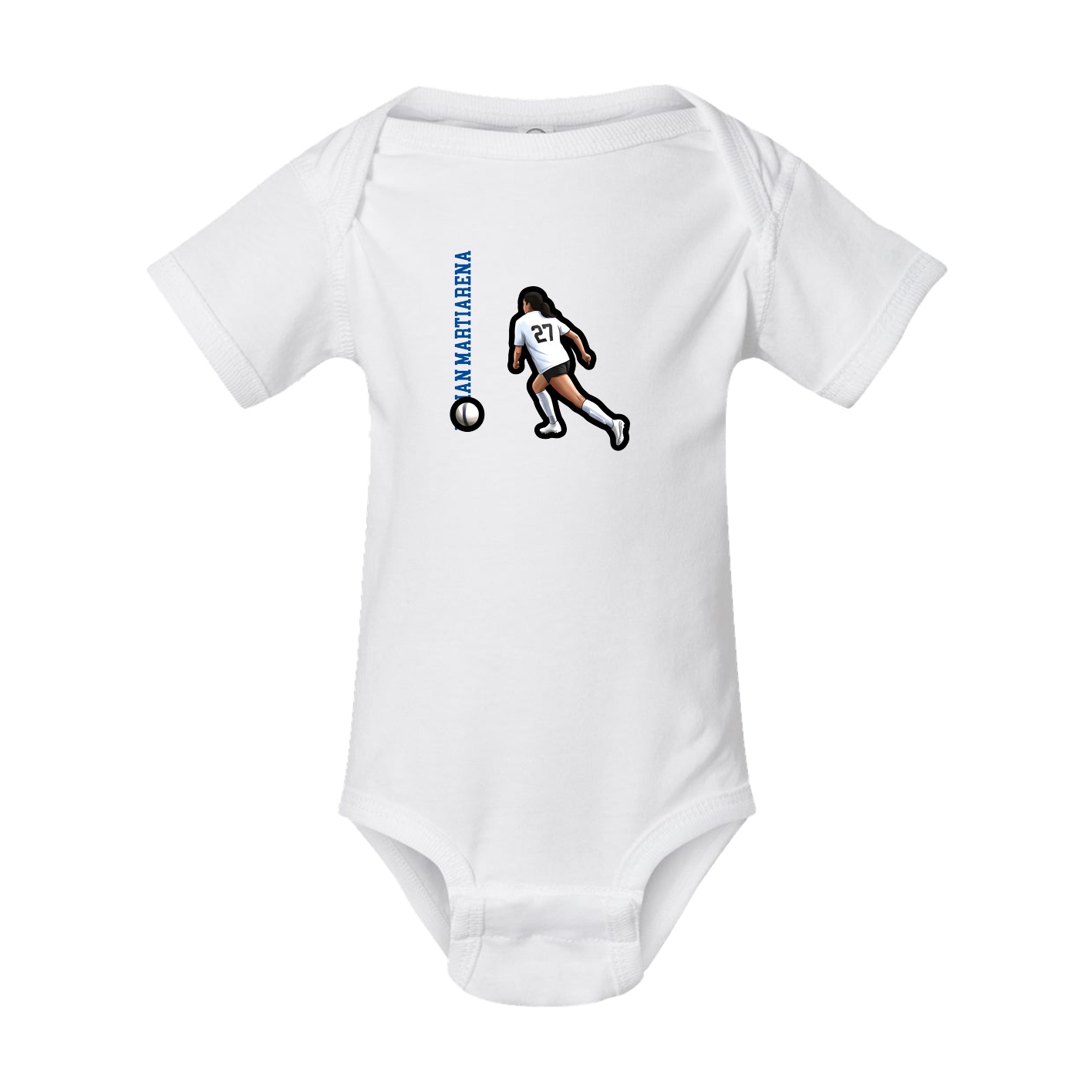 Baby Onesie — Name Vertical in White