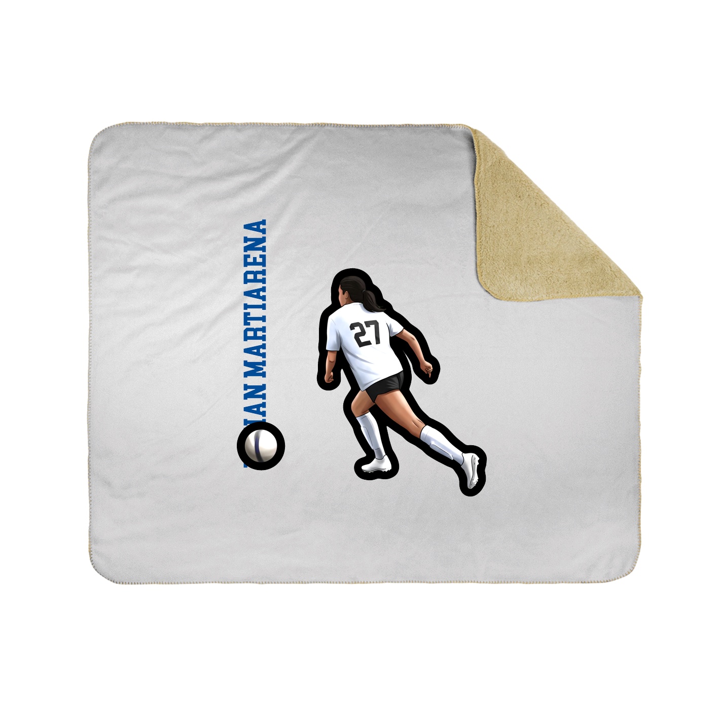 Throw Blanket — Name Vertical in White