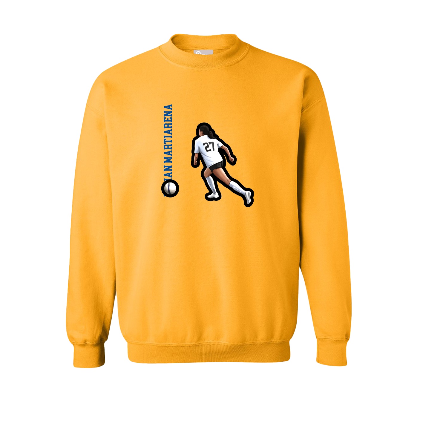 Fleece Crew — Name Vertical in Gold