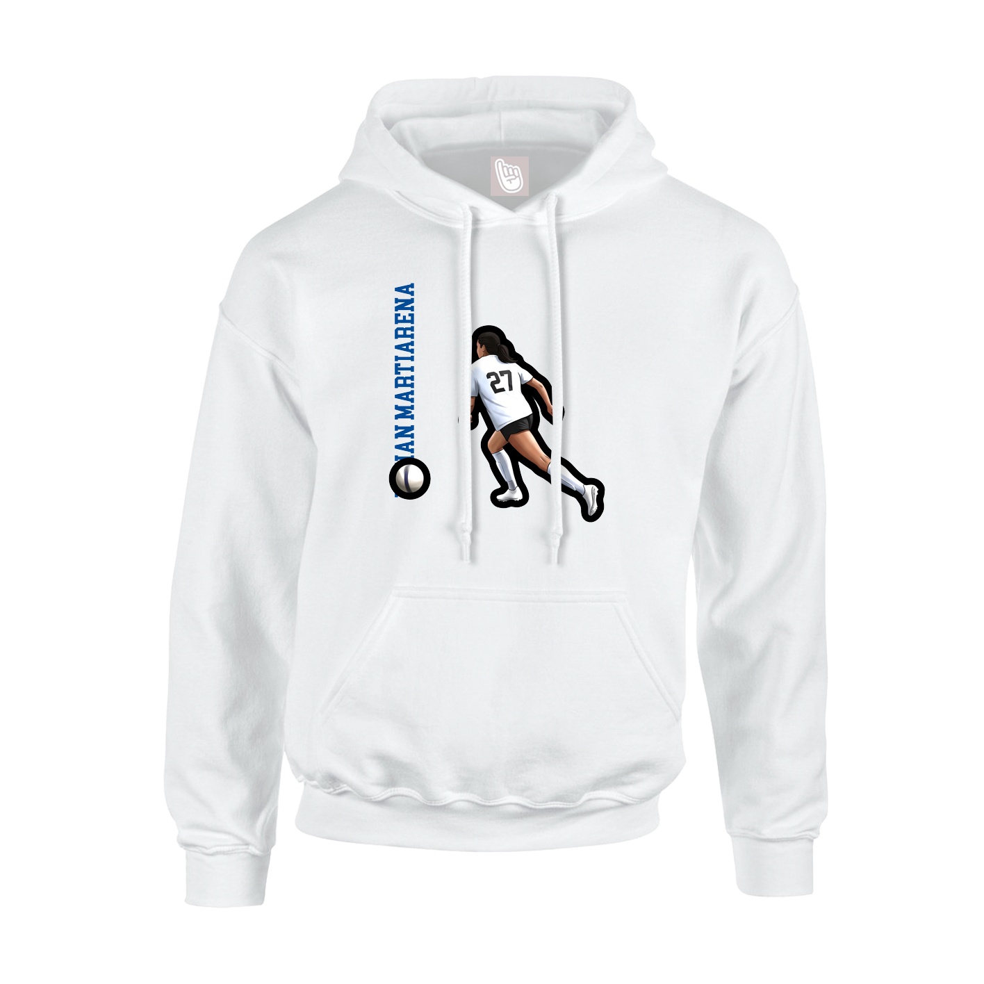 Youth Hoodie — Name Vertical in White