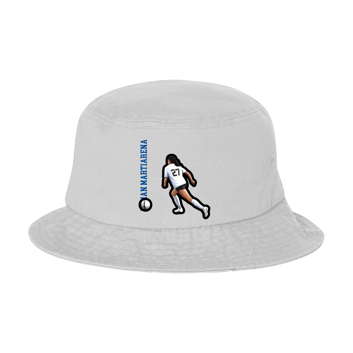 Bucket Cap — Name Vertical in White