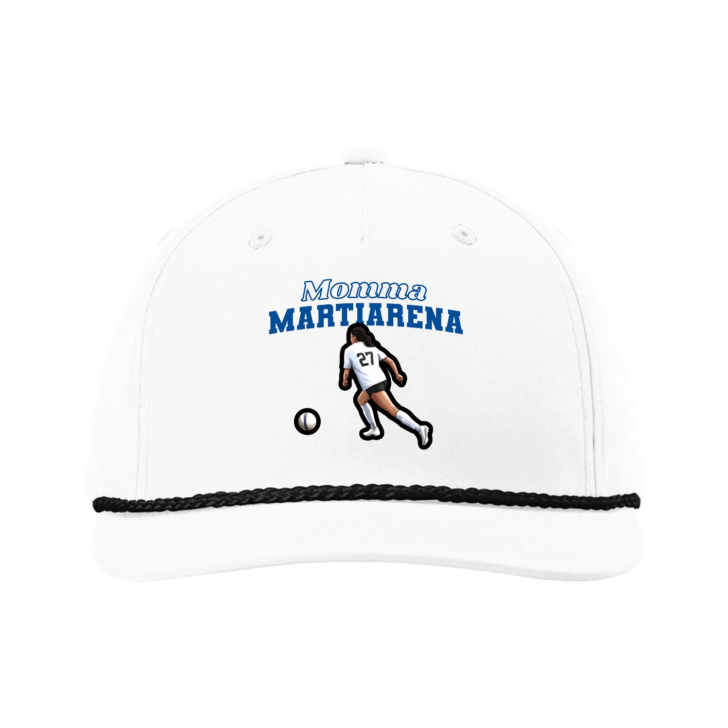 Five-Panel Classic Rope Cap — Mothers Day Block in White