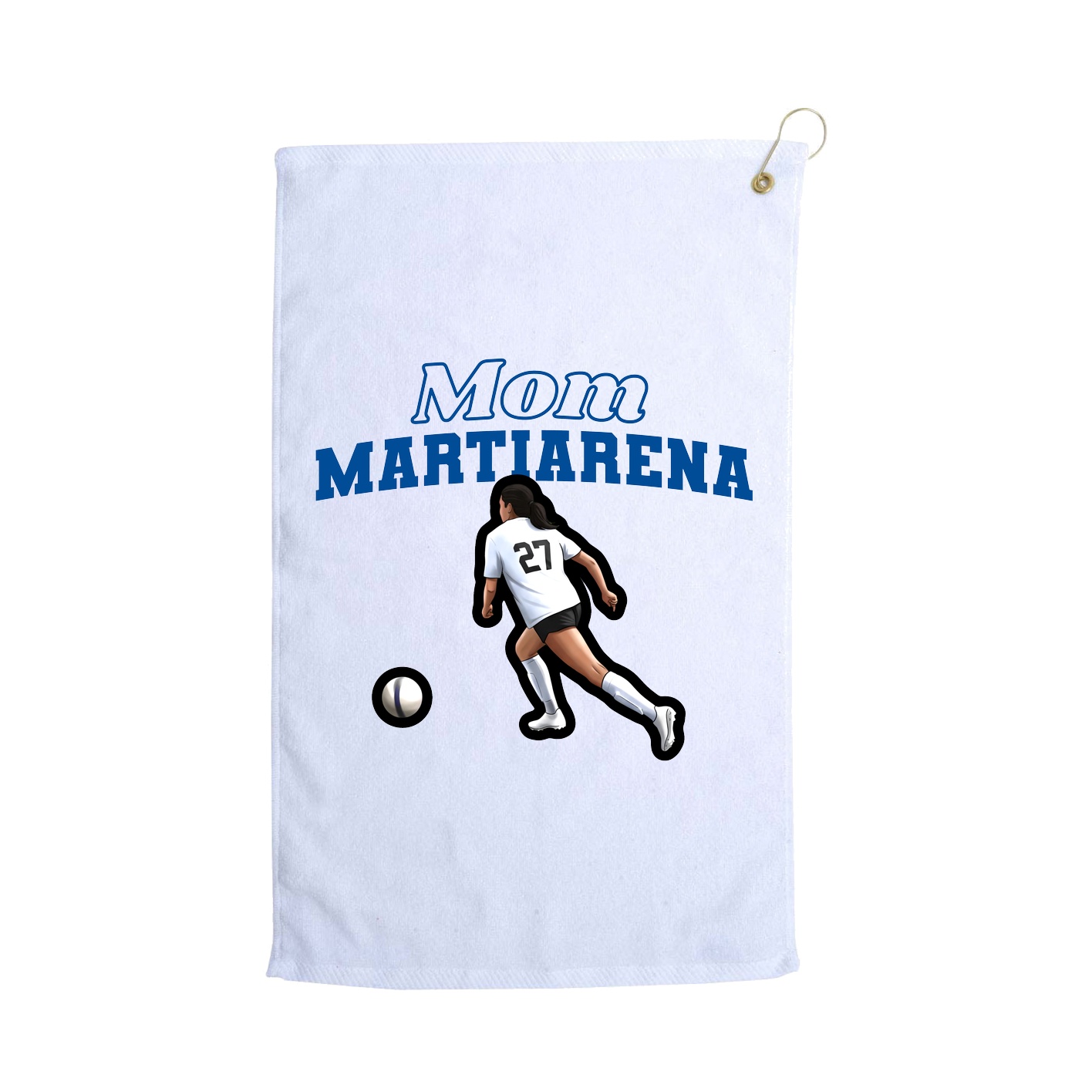 Golf Towel — Mothers Day Block in White