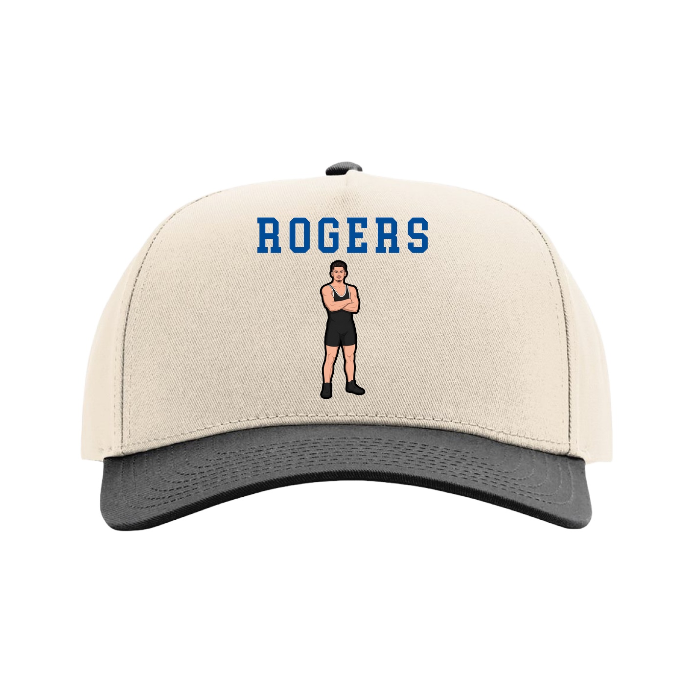 Full Fabric Five-Panel Champ Cap — Shirsey in Cream/Black
