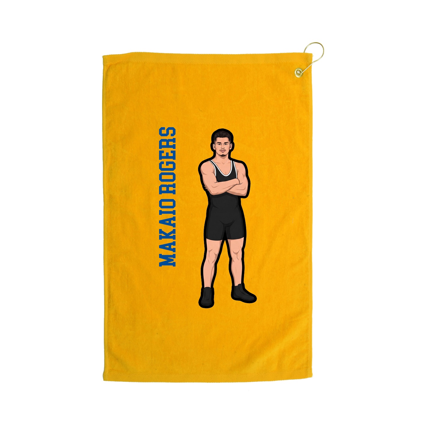 Golf Towel — Name Vertical in Gold