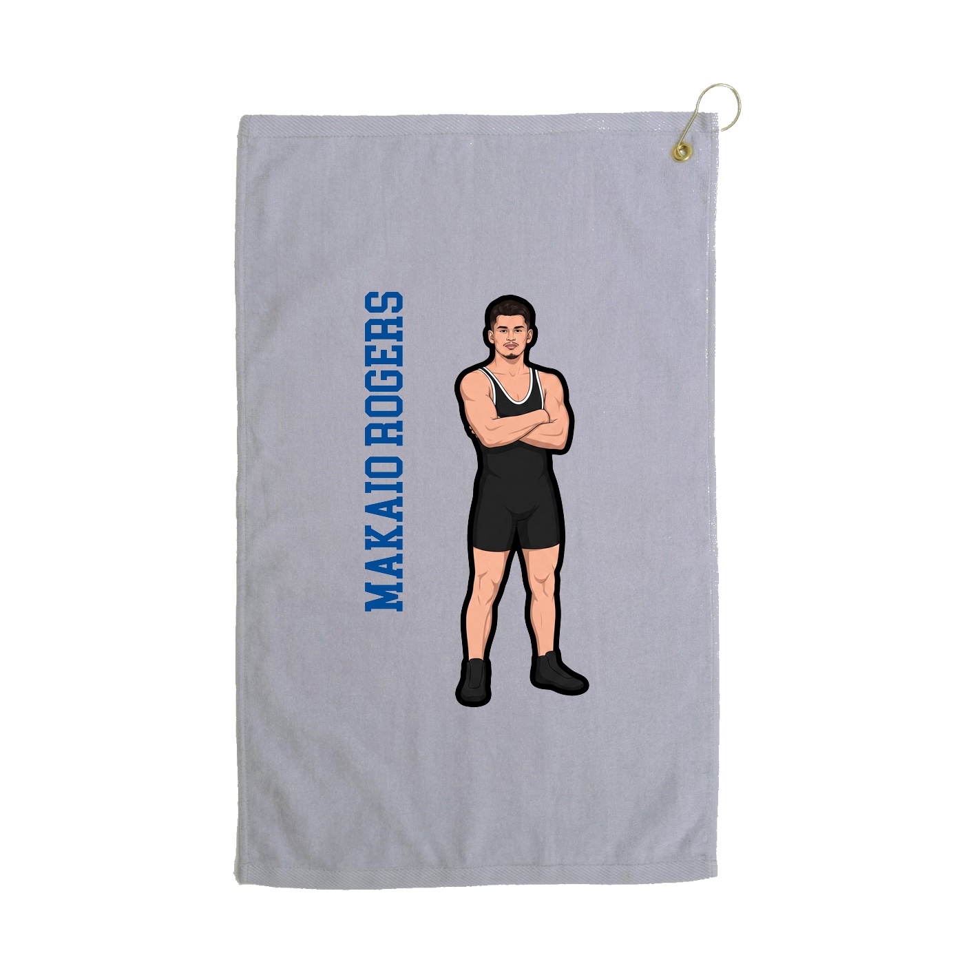 Golf Towel — Name Vertical in Grey