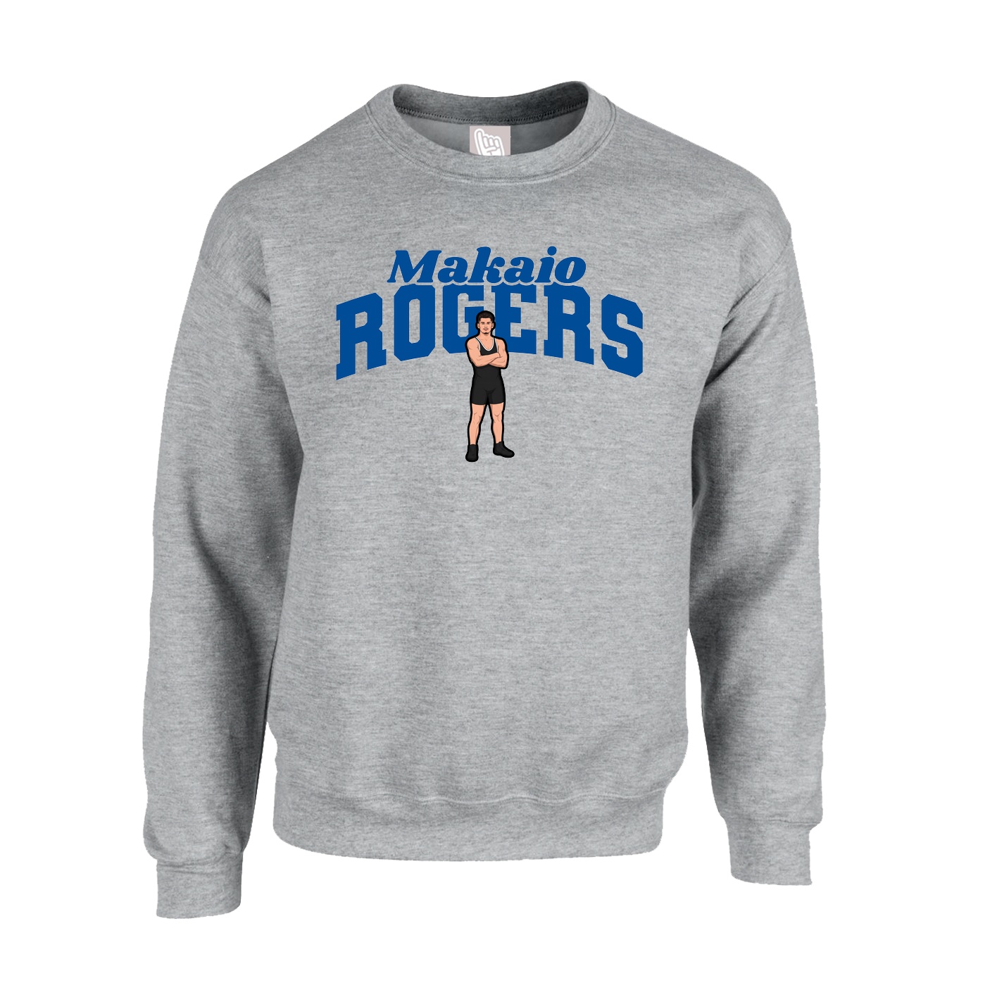 Fleece Crew — Signature Arch in Grey
