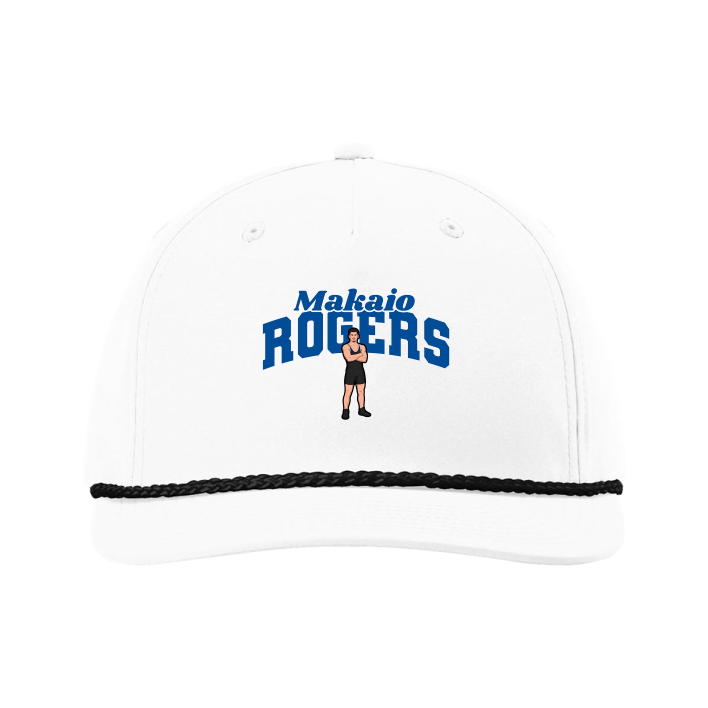 Five-Panel Classic Rope Cap — Signature Arch in White
