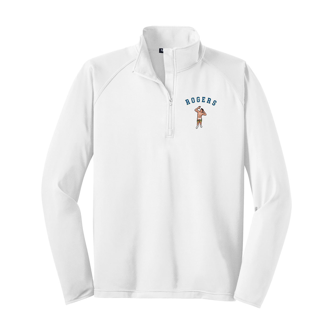 Q-Zip Pullover — Shirsey Arch in White