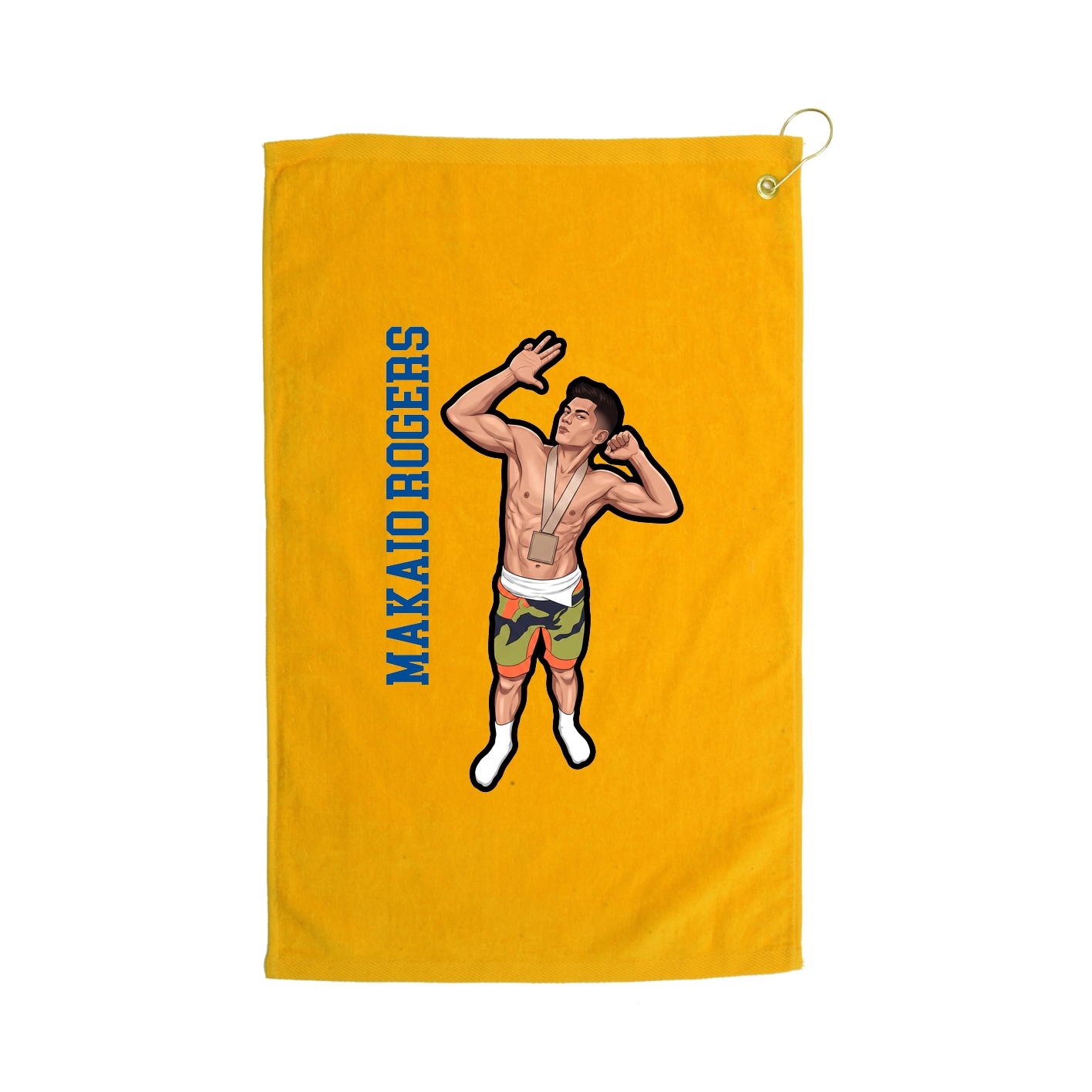 Golf Towel — Name Vertical in Gold