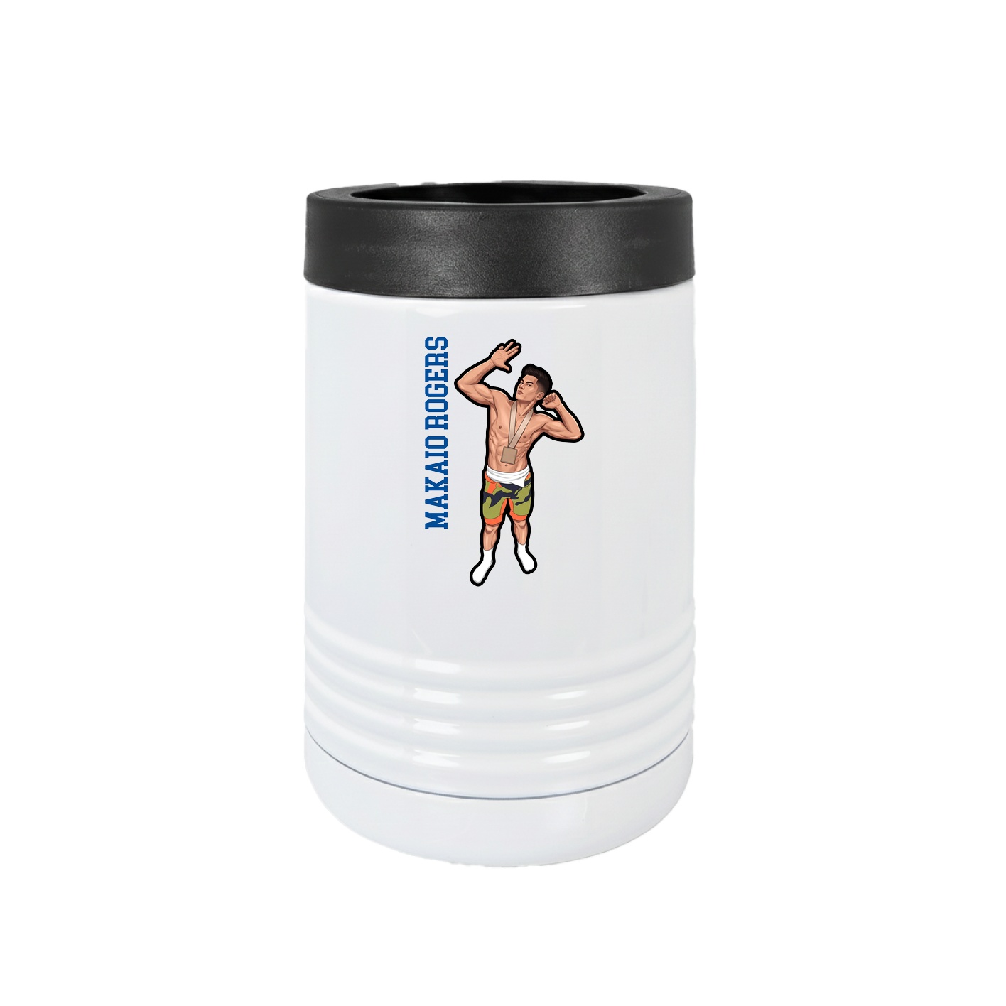 Beverage Holder — Name Vertical in White